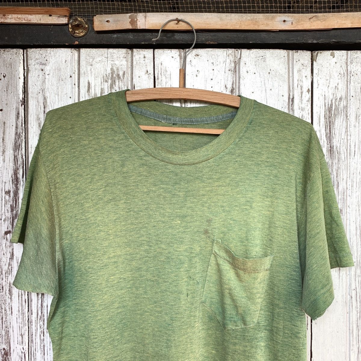 Fruit Of The Loom × Vintage 1960s Single Stitched Selvedge Pocket Tee Size US M / EU 48-50 / 2 - 1 Thumbnail