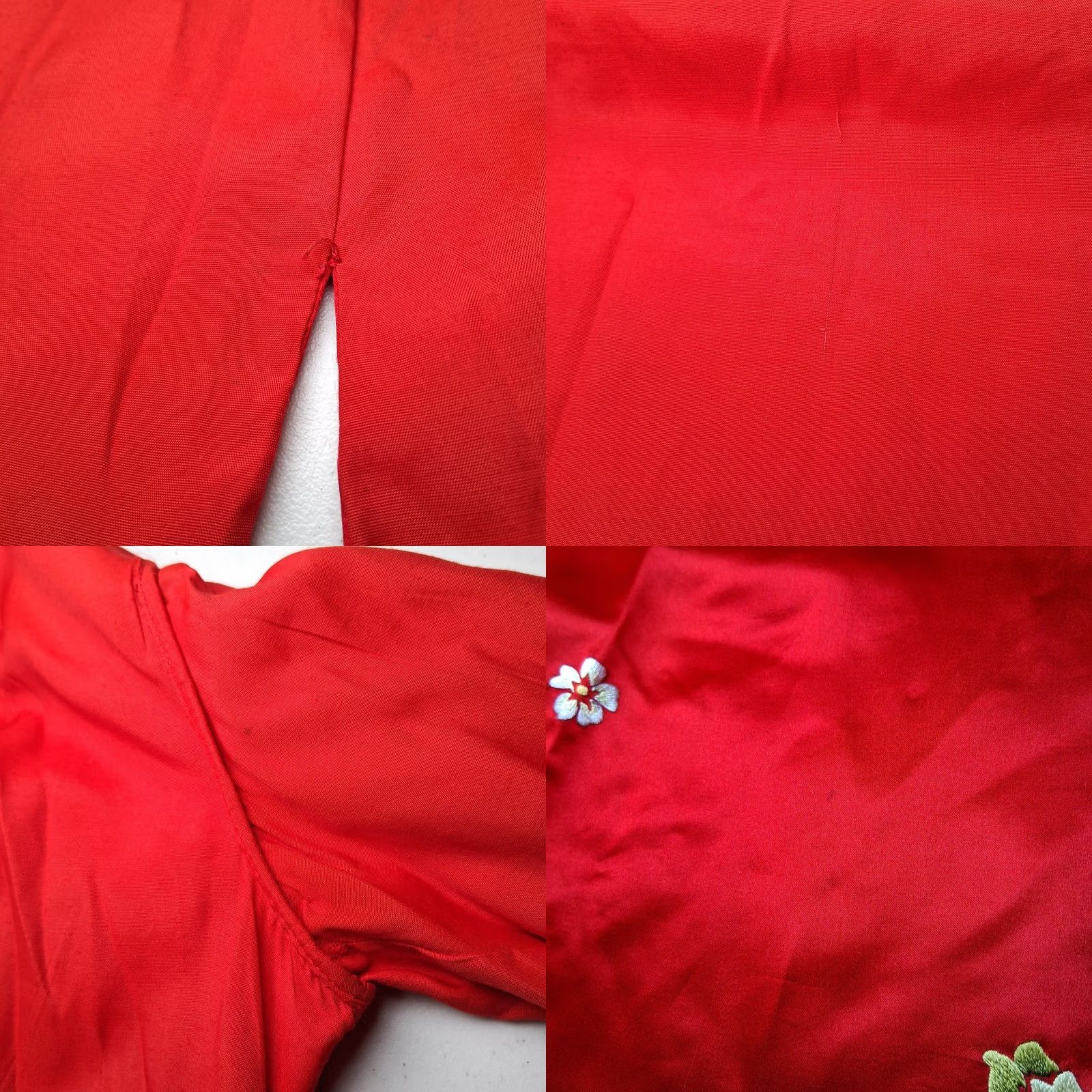 Vintage Asian Silk Jacket Women 34 Red Floral Embroidered Lined Traditional Ethnic READ Size XXS / US 00 / IT 34 - 8 Thumbnail