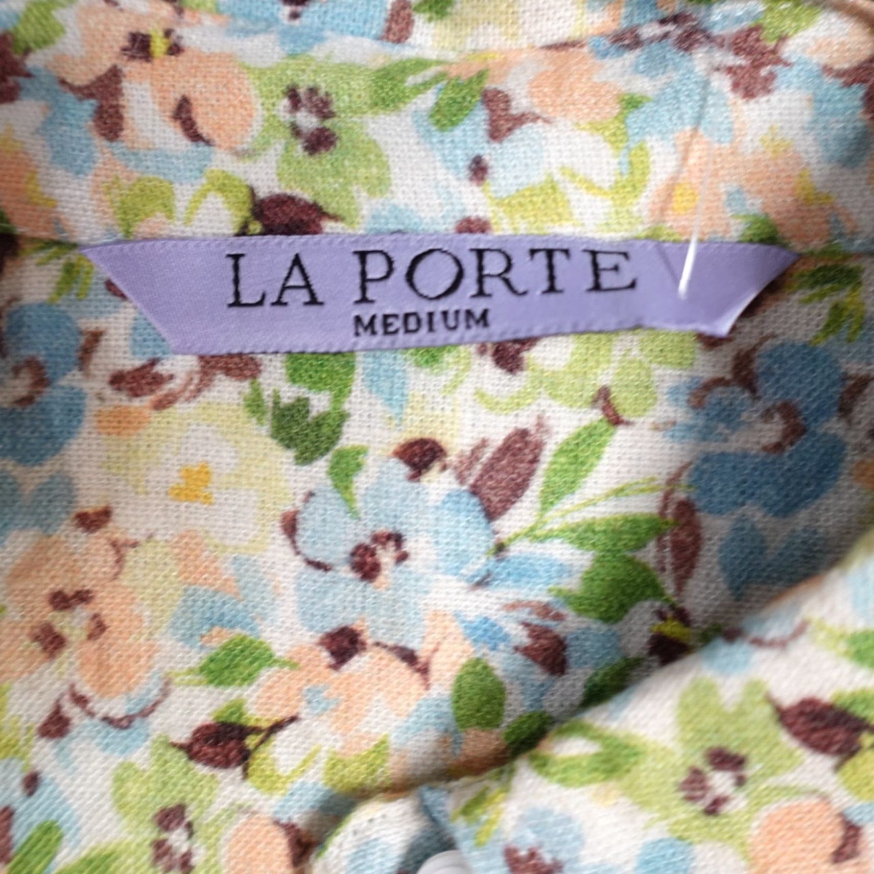 Vintage La Porte Shirt Medium Green Linen Blend Button Front Cinch Sleeve NEW Size M / US 6-8 / IT 42-44 - 3 Thumbnail