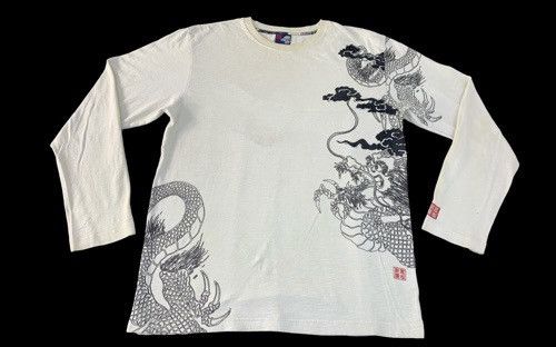 Japanese Brand Vtg Japanese Sukajan Dragon Tatoo Longsleeve Crewneck Tee Size US L / EU 52-54 / 3 - 1 Thumbnail
