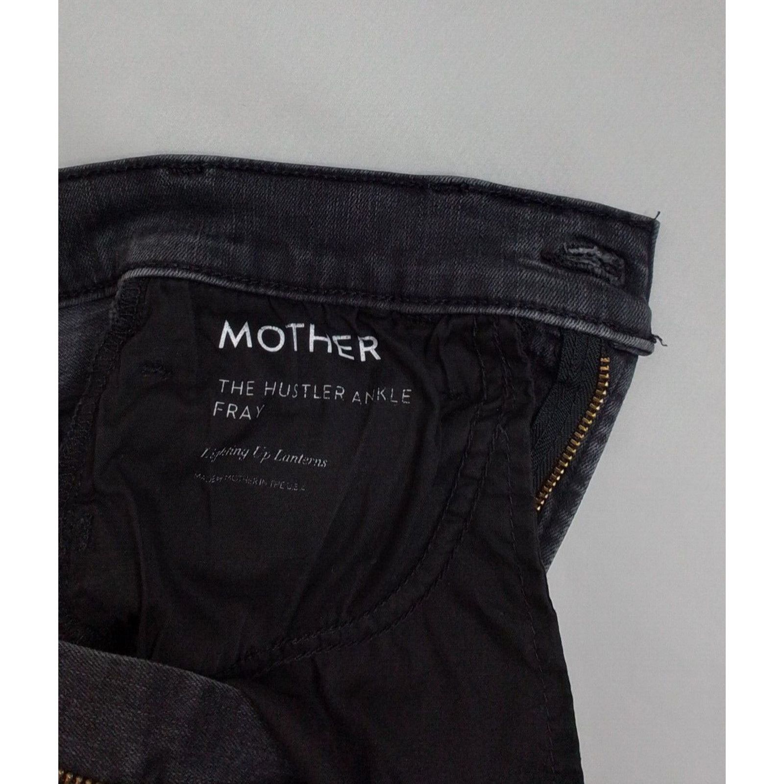 MOTHER Mother Denim Jeans Women's 25 Black The Hutsler Ankle Fray Size 25" / US 0 / IT 36 - 6 Thumbnail