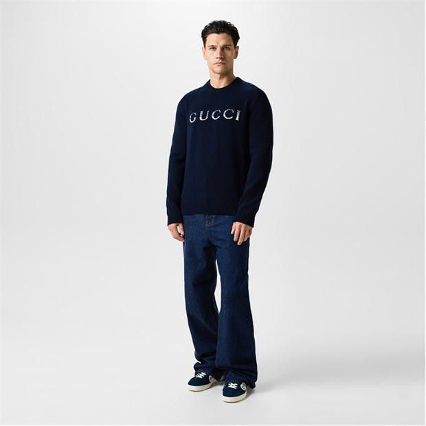 Gucci GUCCI Intarsia Logo Jumper Size US M / EU 48-50 / 2 - 5 Thumbnail