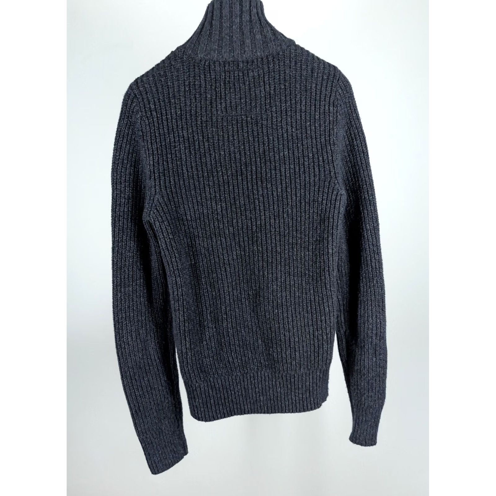 Abercrombie & Fitch VINTAGE Abercrombie & Fitch Quarter Zip Sweater Charcoal Grey Neon Green S Moose Pocket Womens Sweater Long Sleeve Pullover Size S / US 4 / IT 40 - 4 Thumbnail