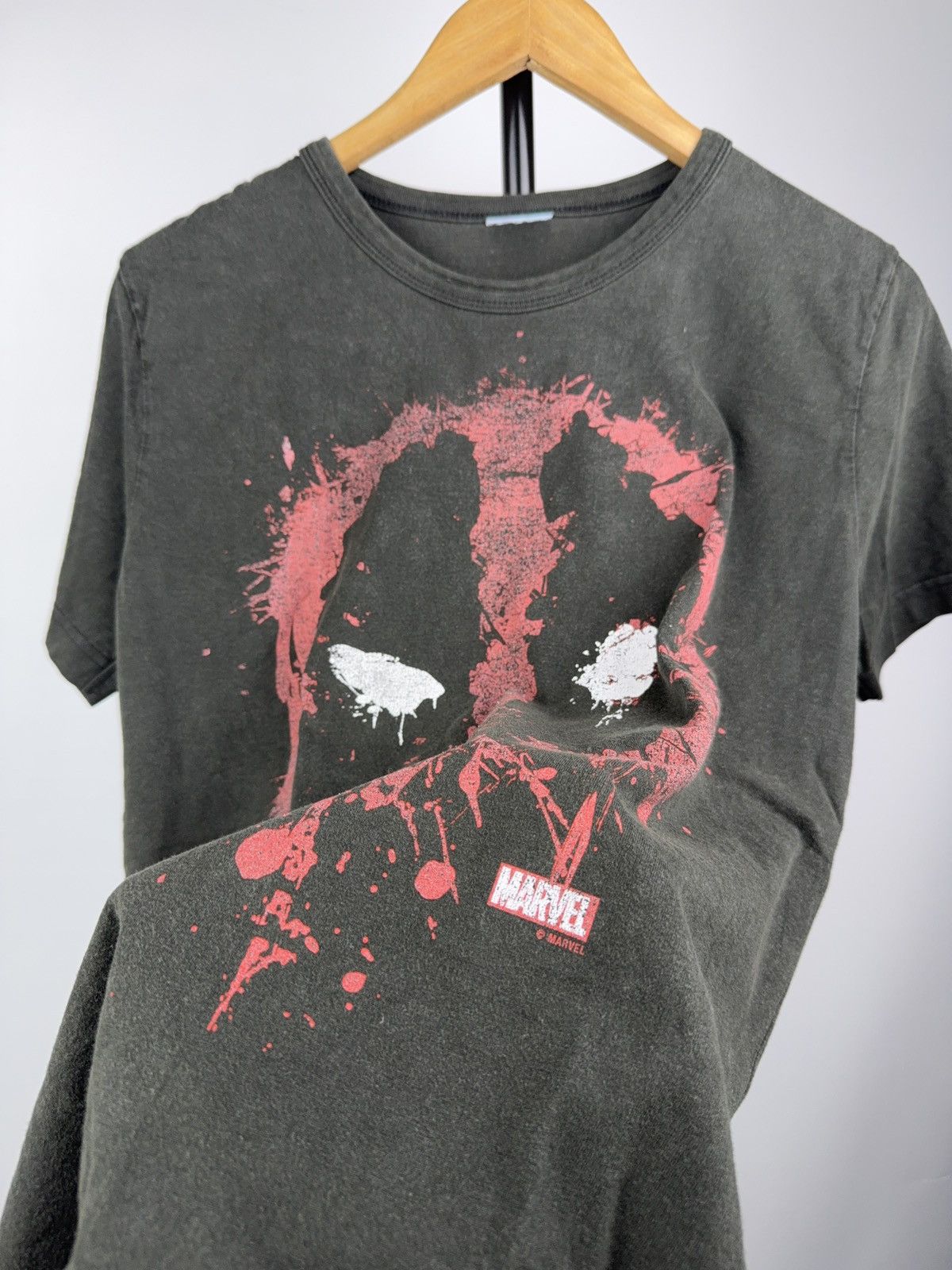 Marvel Comics 00s Marvel Deadpool Splatter Logo Tee Black Vintage Size US M / EU 48-50 / 2 - 6 Thumbnail