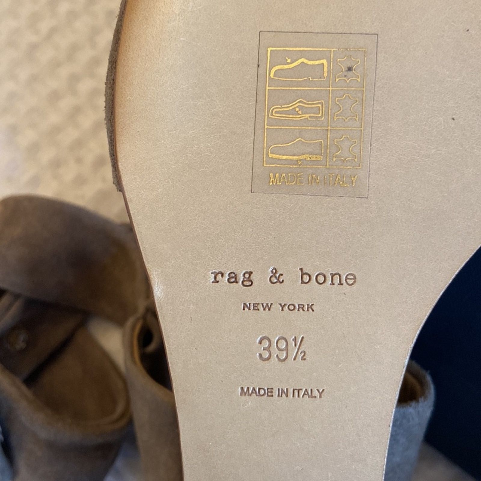 Rag & Bone NEW! rag & bone DAMIAN Wedge 39.5 Gray Leather Heels Sandal Size US 8.5 / IT 38.5 - 10 Thumbnail