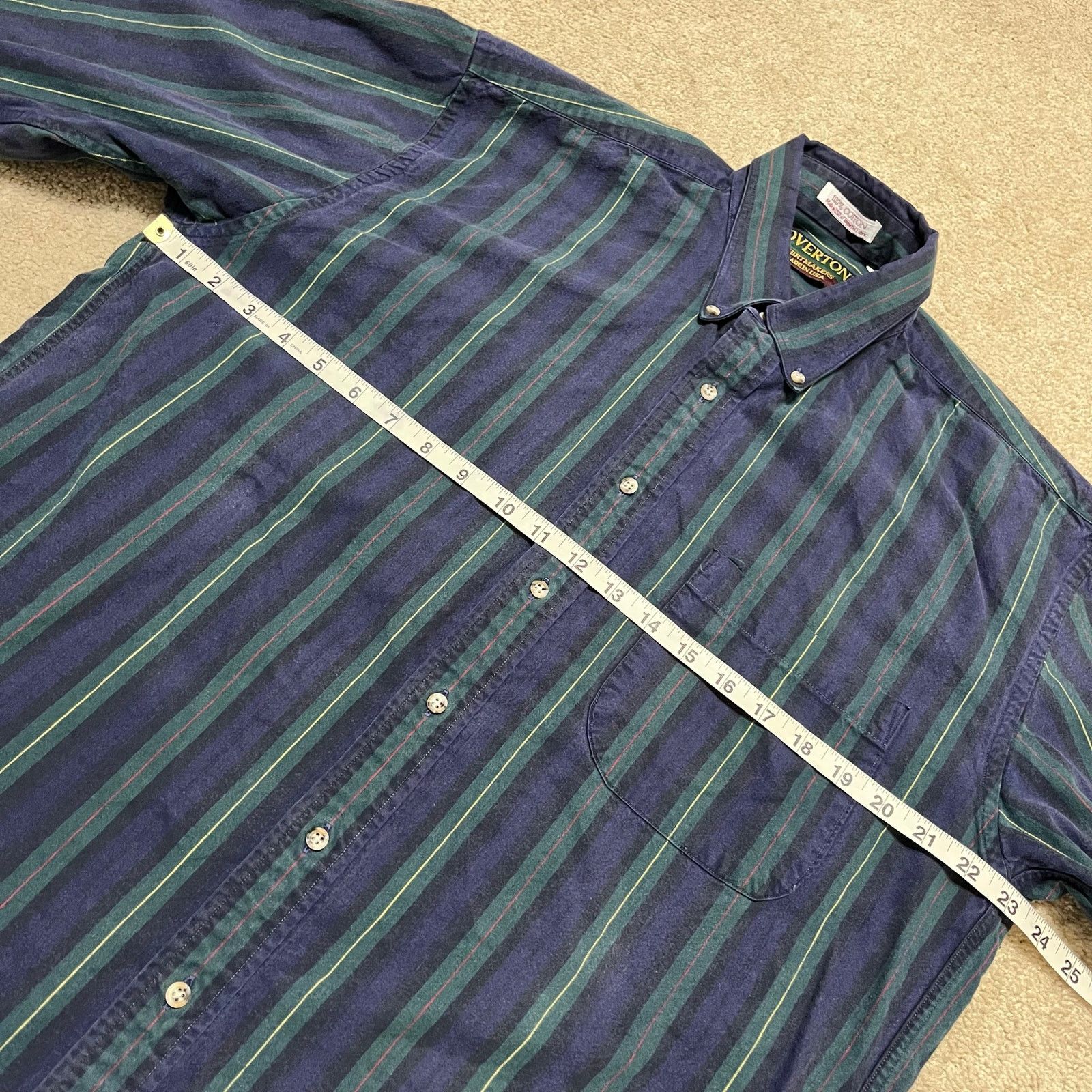 Other Vintage 90s Overton Navy/Green Button Up Collar Shirt Medium Size US M / EU 48-50 / 2 - 6 Thumbnail
