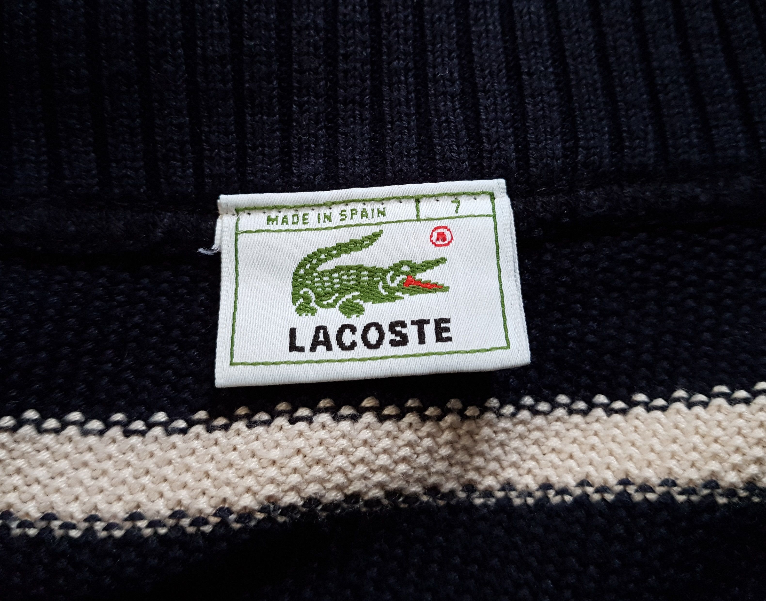 Lacoste Vintage Lacoste Straipe Cotton Blend Zip Sweater Spain Size US XL / EU 56 / 4 - 11 Thumbnail