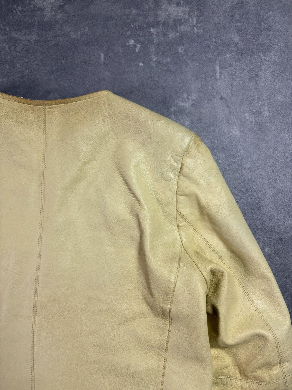 Givenchy 90s Distressed Faded Givenchy Napoleon Leather Jacket 40 Size L / US 10 / IT 46 - 18 Thumbnail