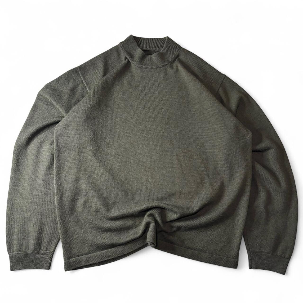 Vintage Vintage Khaki Green Wool Blend Mockneck Sweater - L Size US L / EU 52-54 / 3 - 1 Thumbnail