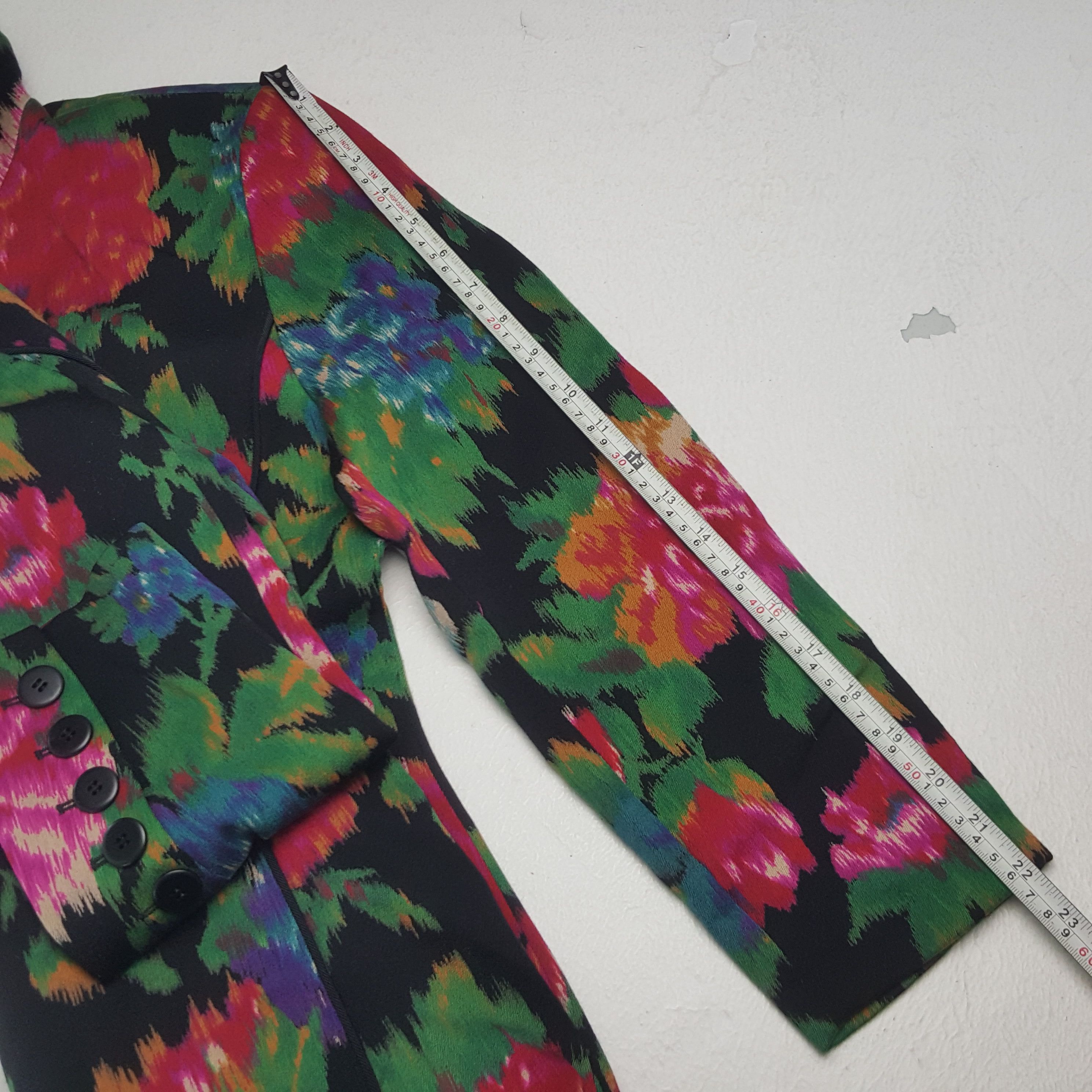 Escada × Vintage Vintage Escada Margarettha Ley Flowers Art Designer Jacket Size US XS / EU 42 / 0 - 7 Thumbnail