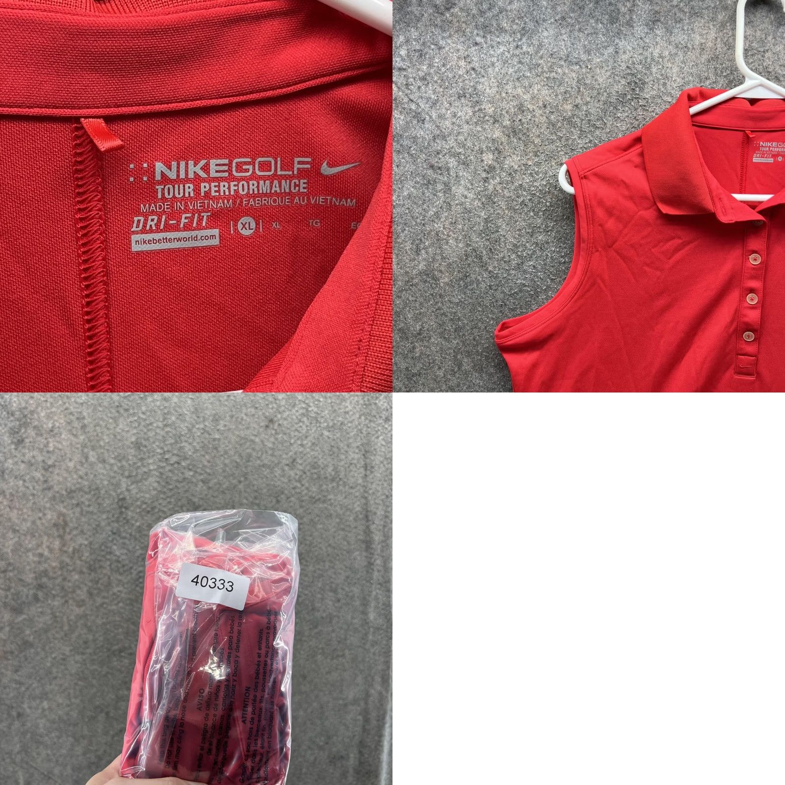 Nike Nike Golf Dri-FIT Polo Shirt Womens XL Red Sleeveless Golf Top 508293-694 Size XL / US 12-14 / IT 48-50 - 8 Thumbnail