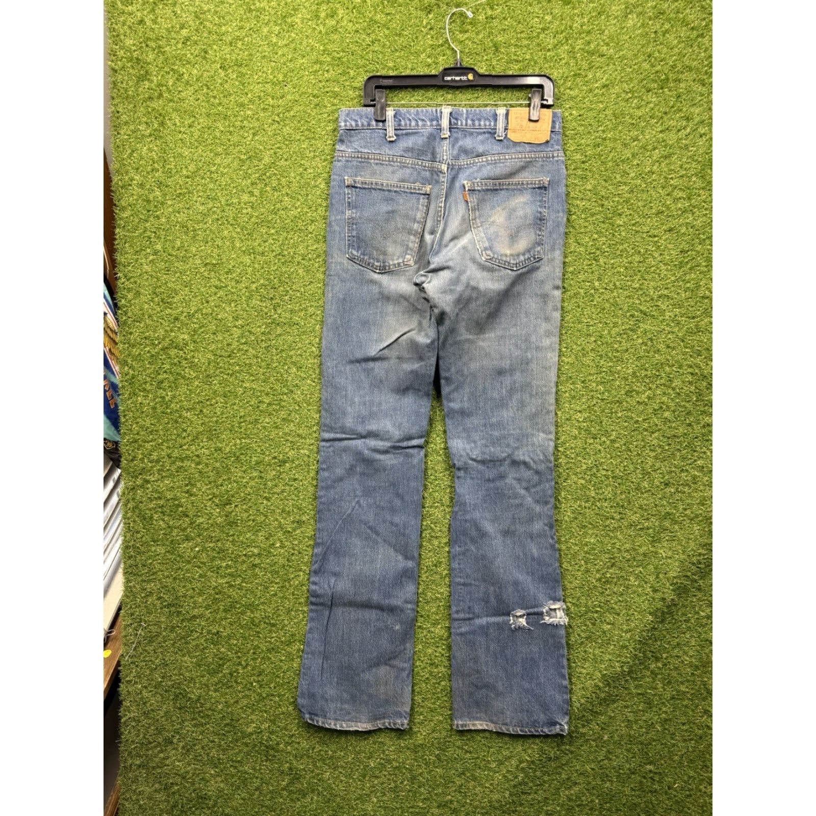 Levi's VINTAGE Levi's 517 Jeans Bootcut 34x38 Blue Denim USA 1981 Levis Saddleman Orange Tab Mens Boots 5-Pocket Men Size US 34 / EU 50 - 2 Thumbnail
