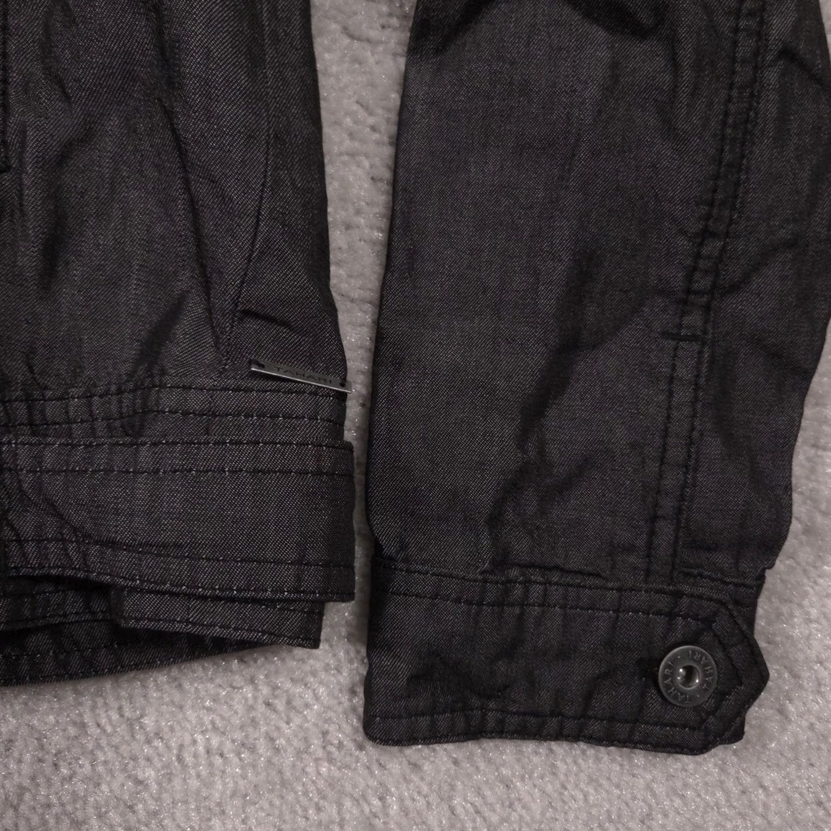 Vintage Tahari Jacket Womens Large Black Lyocell Twill Snap Front Casual Size L / US 10 / IT 46 - 5 Thumbnail