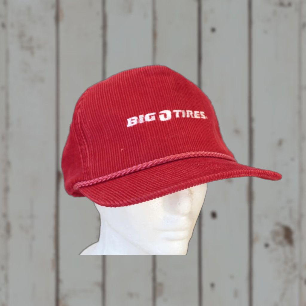 Vintage VINTAGE Headliners Trucker Hat Corduroy Red 80's Mechanic Workwear Adjustable Hat Mens/Adults Size ONE SIZE - 1 Thumbnail