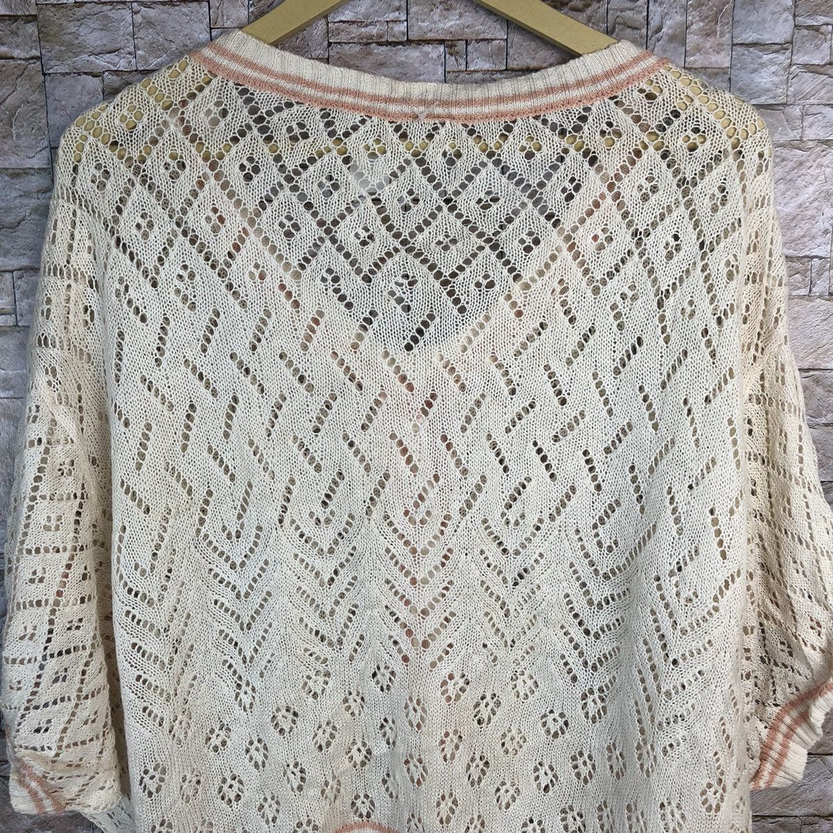 Homespun Knitwear × Japanese Brand × Vintage Japan vintage crochet meshnet Brown Knitwear #A756 Size M / US 6-8 / IT 42-44 - 12 Thumbnail