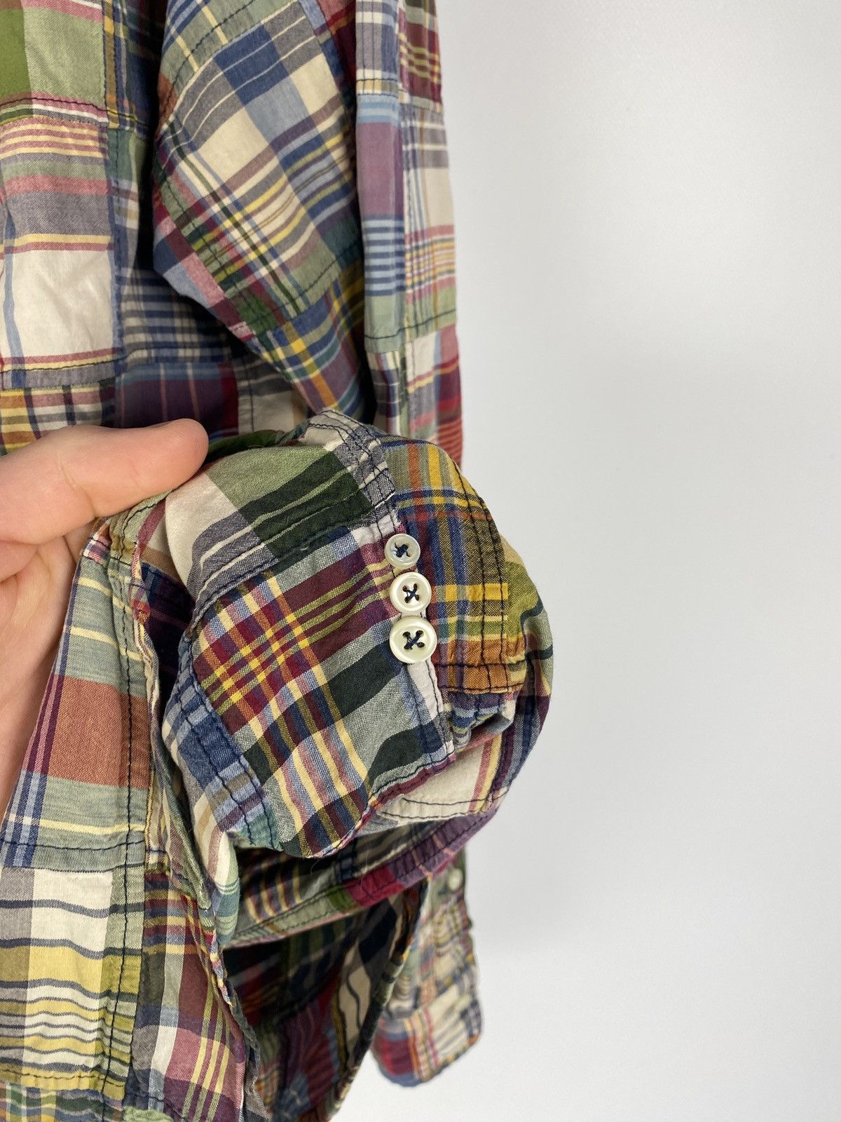 Ralph Lauren RRL Ralph Lauren Patchwork Distressed Nova Check Shirt Size US L / EU 52-54 / 3 - 11 Thumbnail