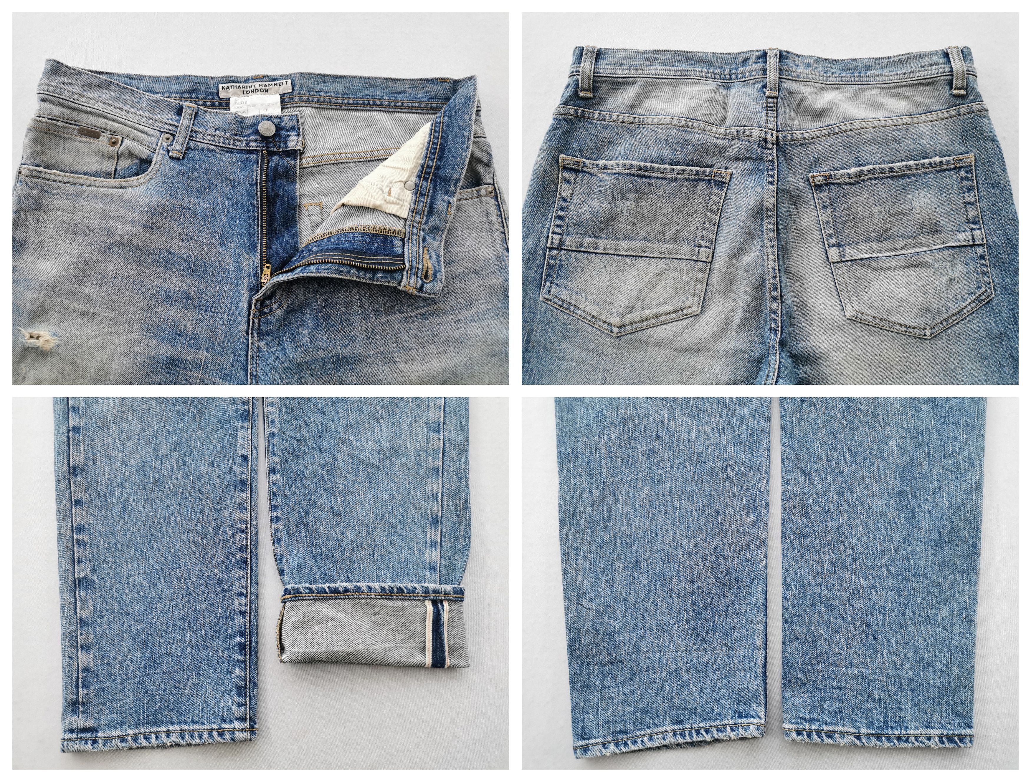 Katharine Hamnett London Distressed Vintage 90's Katharine Hamnett Selvedge Denim Size US 34 / EU 50 - 8 Thumbnail