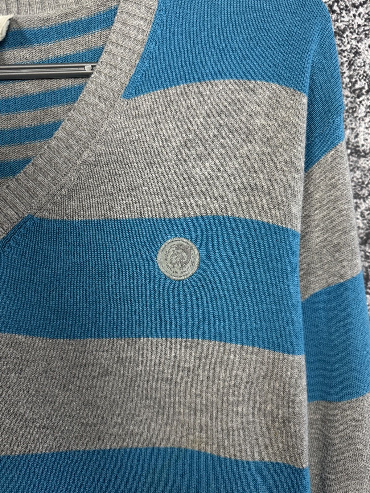 Diesel Men’s Diesel Vintage Striped V-Neck Pullover Sweater Size M Size US M / EU 48-50 / 2 - 6 Thumbnail
