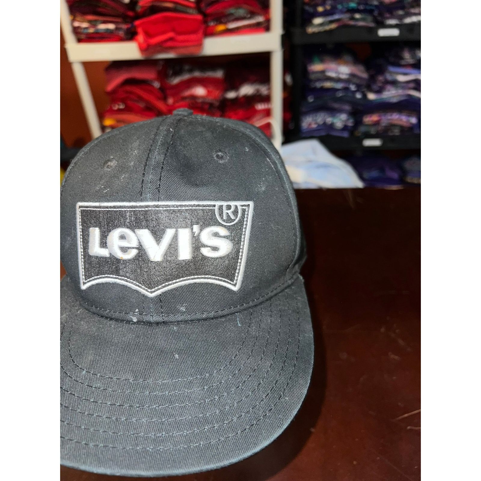 Levi's Levis Hat Snapback Black Logo Emblem Stained Cap OS Size ONE SIZE - 3 Thumbnail