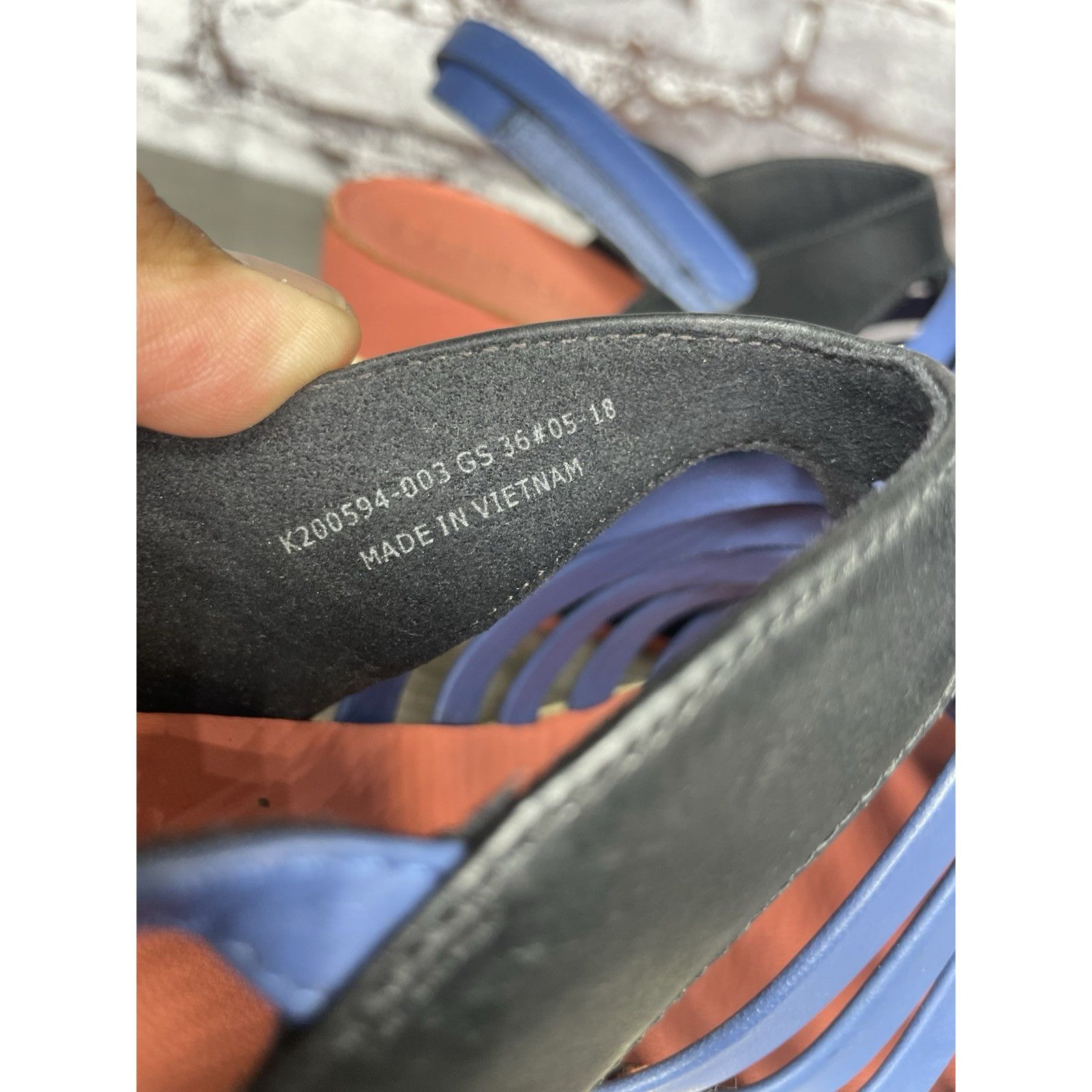 Camper Camper Tropic Black Blue Leather Ankle Strap Wedge Sandals W Size US 5.5 / IT 35.5 - 7 Thumbnail