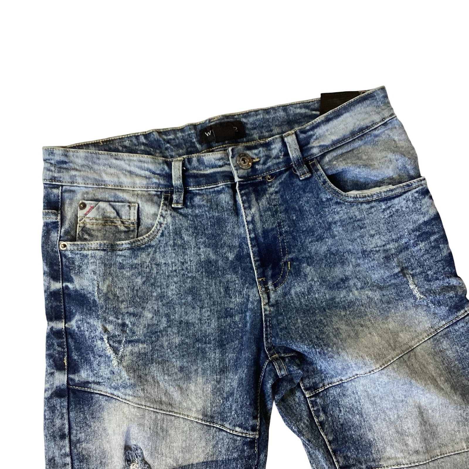 WT02 WT02 Distressed Moto Jeans Size US 32 / EU 48 - 2 Thumbnail