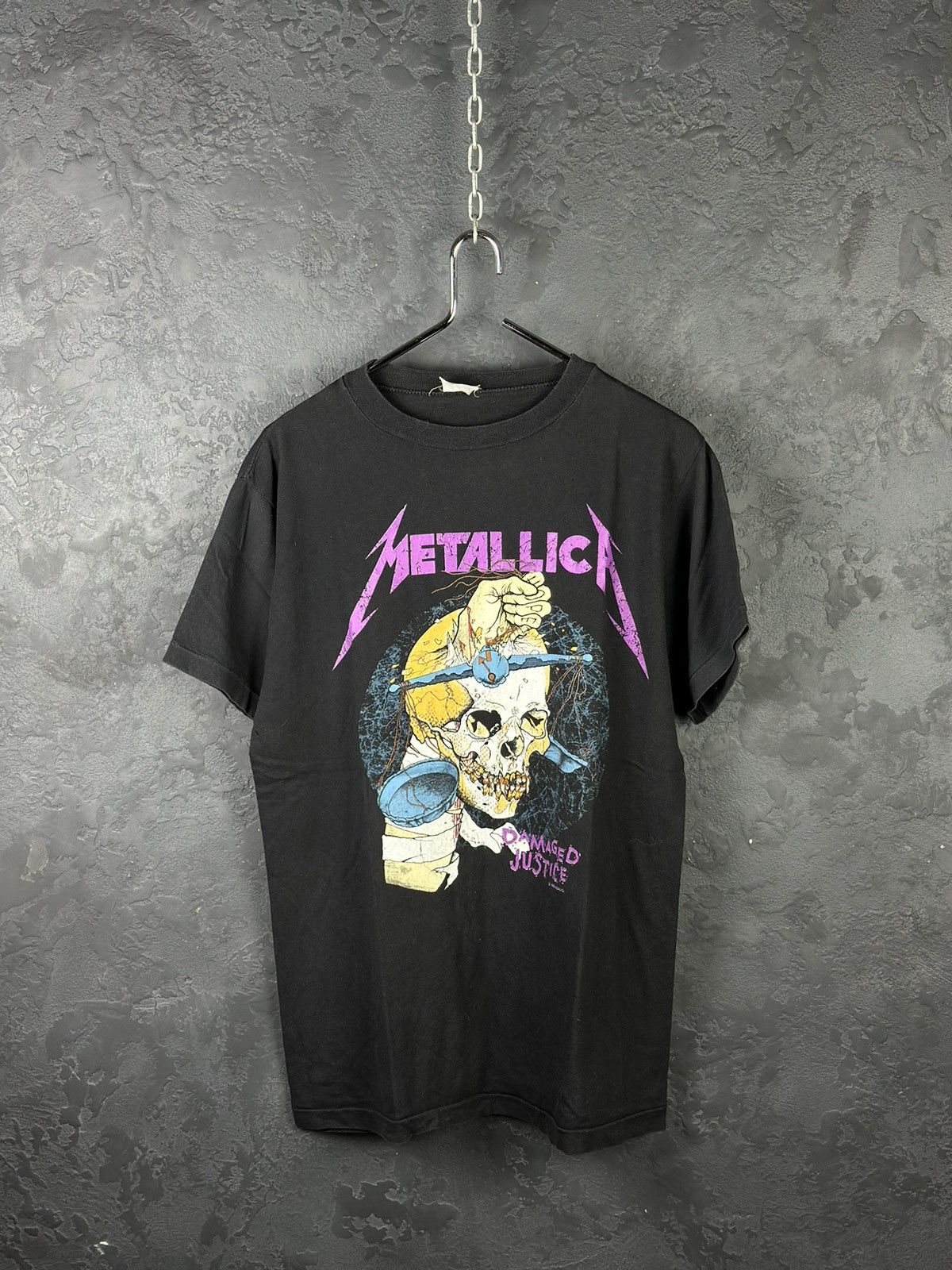Band Tees 1988 Metallica Damaged Justice T-Shirt Vintage Big Logo Size US L / EU 52-54 / 3 - 1 Thumbnail