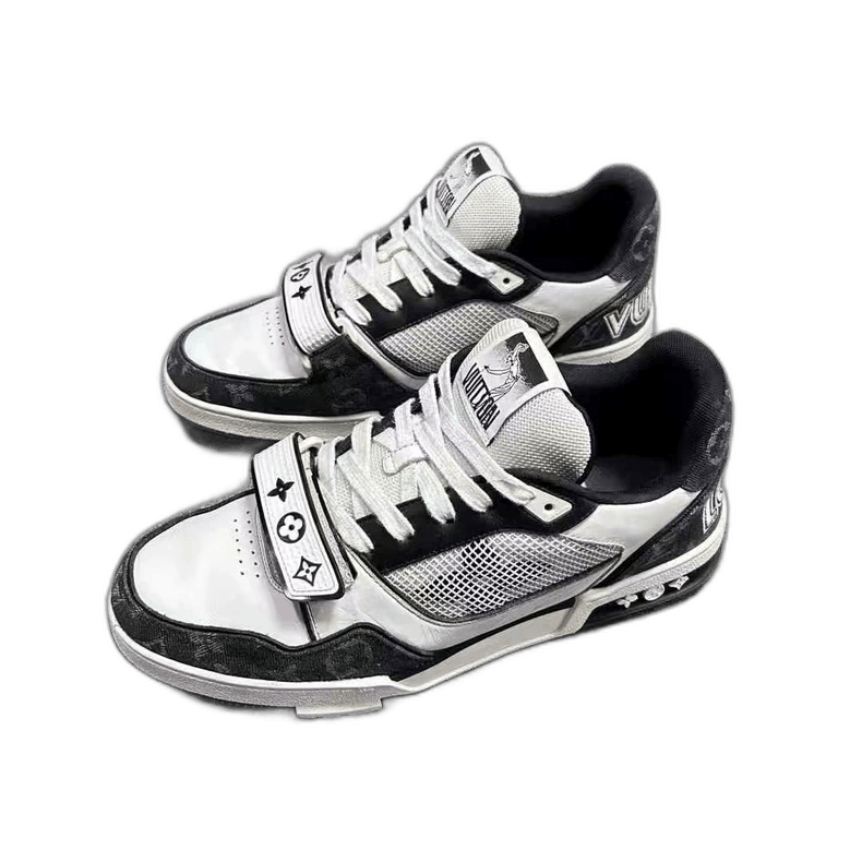 Louis Vuitton Louis Vuitton Louis Vuitton Black and White Denim Trainers Size US 8 / EU 41 - 1 Thumbnail