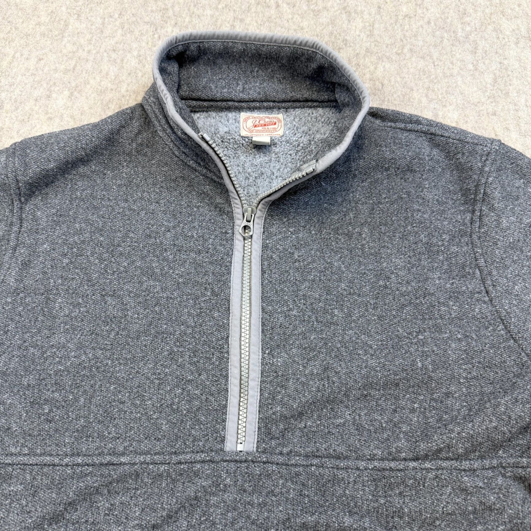 J.Crew J. Crew Sweater Mens M Gray Fleece Pullover 1/4 Zip Kangaroo Pocket Clothing Shirt? Size US M / EU 48-50 / 2 - 4 Thumbnail