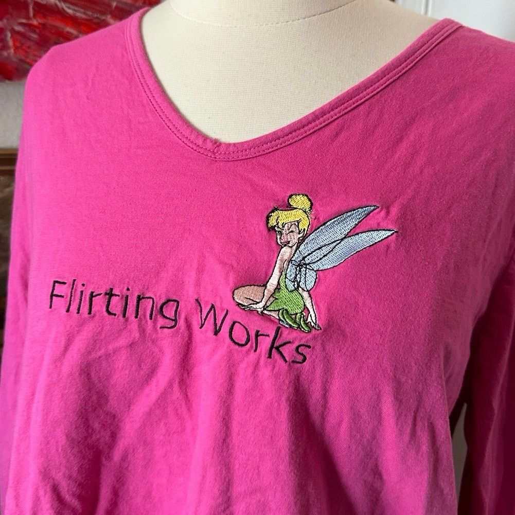 Disney disney tinker bell flirting works pink shirt Size XL / US 12-14 / IT 48-50 - 2 Thumbnail