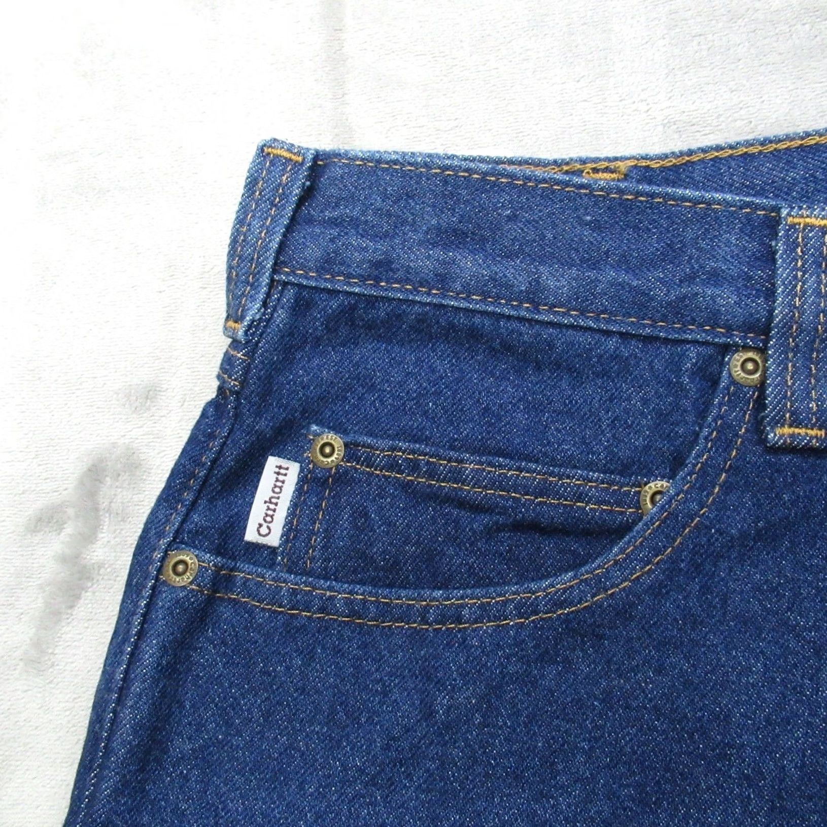 Carhartt Carhartt Jeans Men 32x36 Denim Relaxed Bootcut 5-Pocket solid Blue Cotton Heavy New Size US 32 / EU 48 - 3 Thumbnail