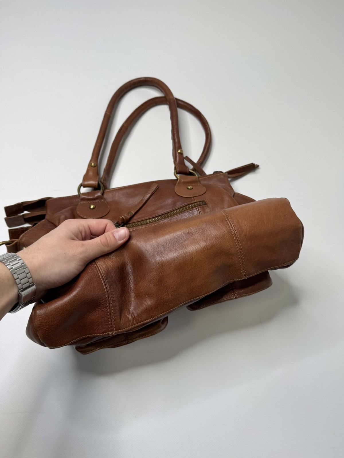 Vintage Vintage leather bag y2k avant garde swag classy retro 90s 00 Size ONE SIZE - 6 Thumbnail