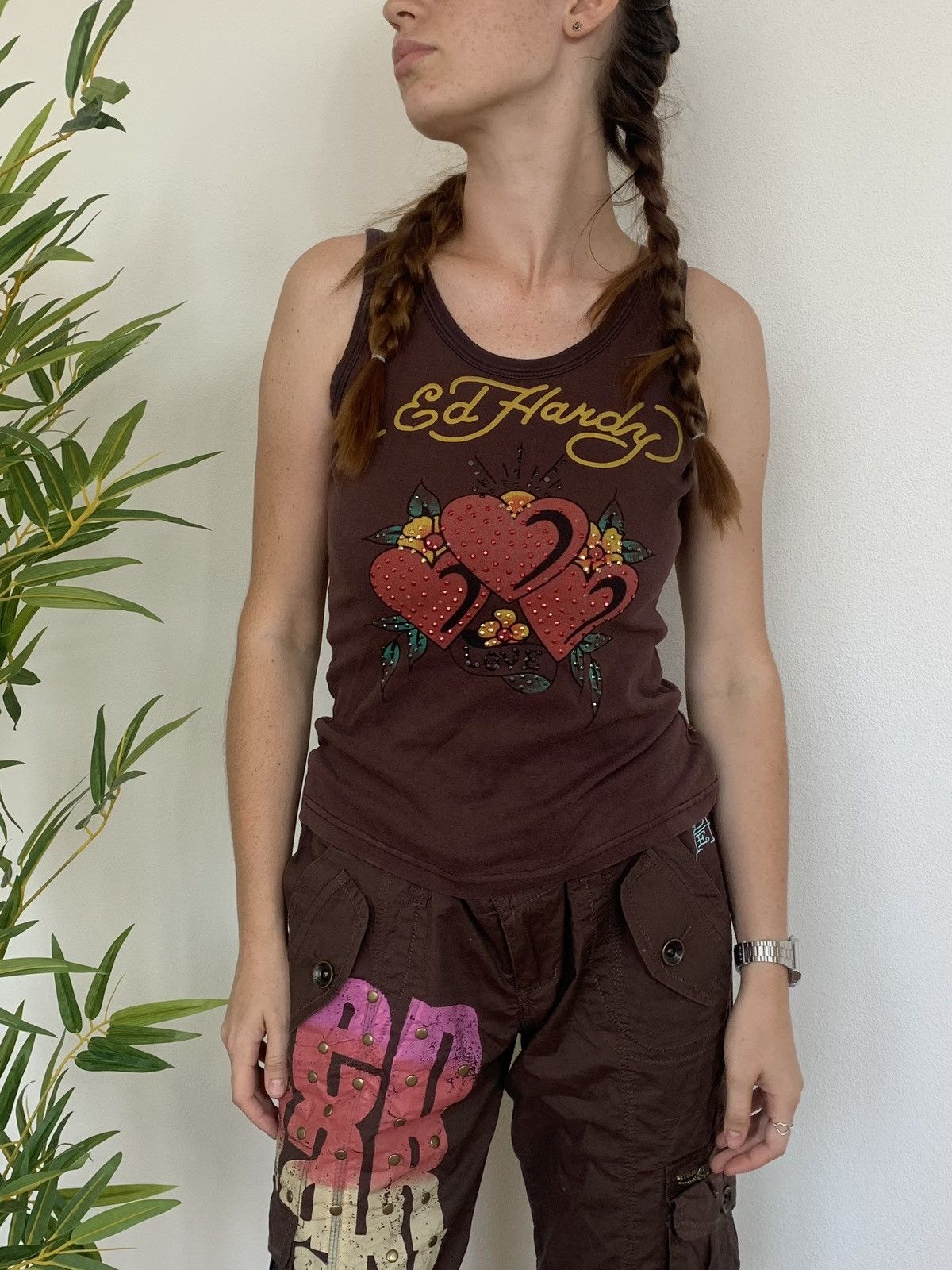 Ed Hardy VINTAGE ED HARDY HEARTS STYLE Y2K TANK TOP Size S / US 4 / IT 40 - 2 Thumbnail