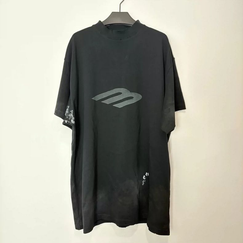 Balenciaga Balenciaga Fading effect Logo printed round neck short sle Size US M / EU 48-50 / 2 - 1 Thumbnail