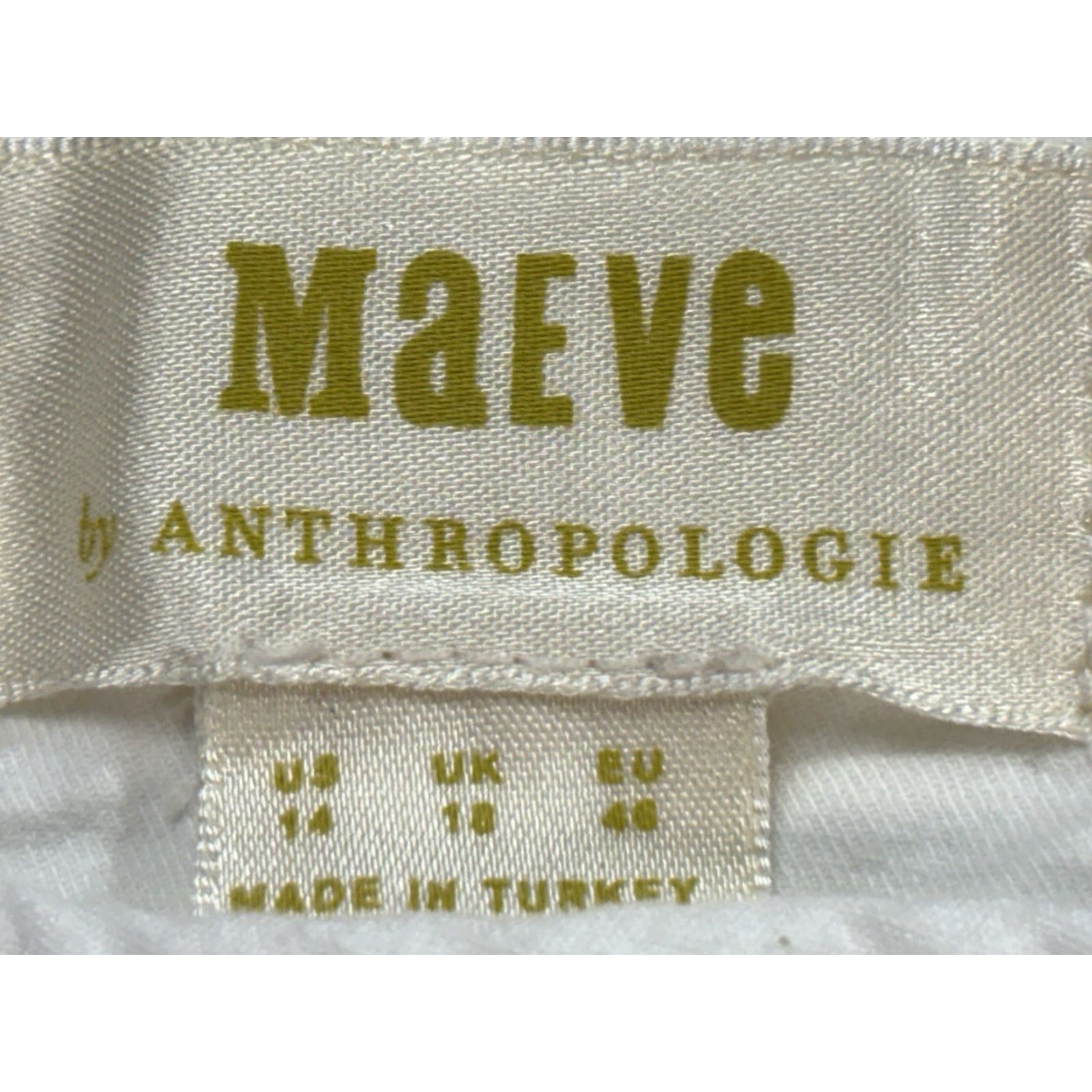 Vintage MAEVE Anthropologie Wide Leg Pants 14 Womens White Chino Trousers 32x32 Size 36" / US 14 / IT 50 - 5 Thumbnail