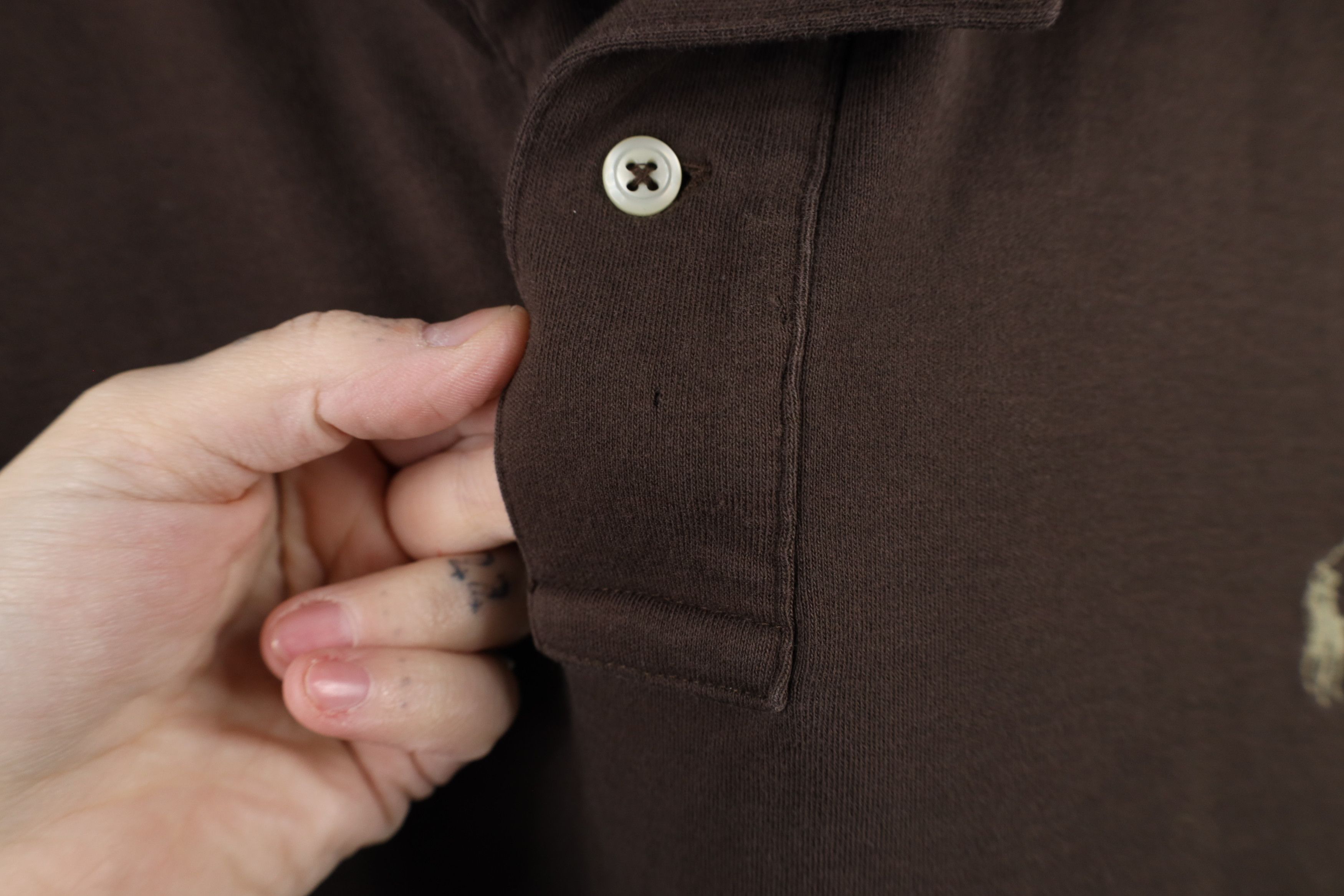Ralph Lauren × Vintage Vintage 90s Ralph Lauren Touch Cotton Long Sleeve Polo Brown Size US XL / EU 56 / 4 - 6 Thumbnail