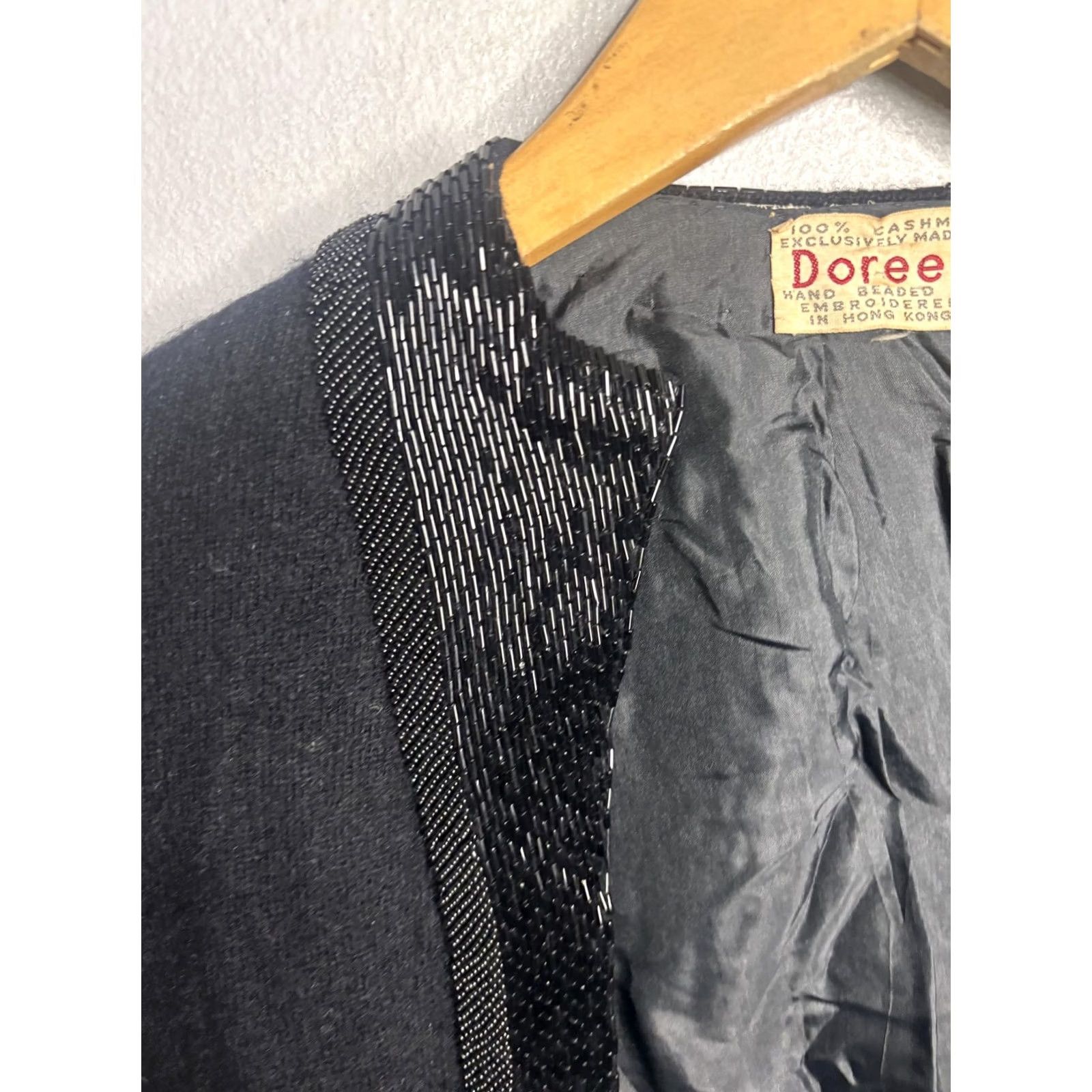 Vintage VINTAGE Doreen Cardigan Womens 38 Black 100% Cashmere Hand Beaded Hong Kong Size XS / US 0-2 / IT 36-38 - 3 Thumbnail