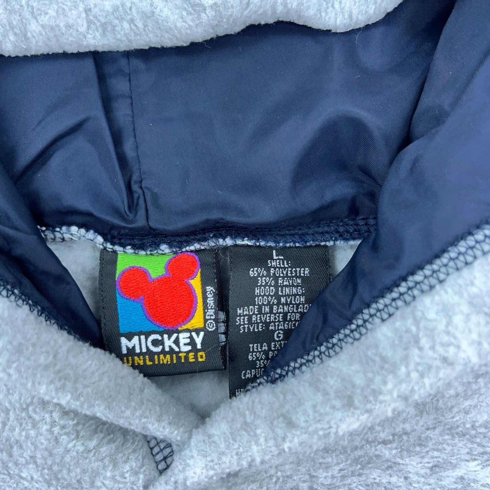 Mickey Unlimited VINTAGE Mickey Unlimited Mickey Mouse Sweatshirt Hoodie Men L Gray Fleece Embroidered Logo 90s Y2K Size US L / EU 52-54 / 3 - 4 Thumbnail