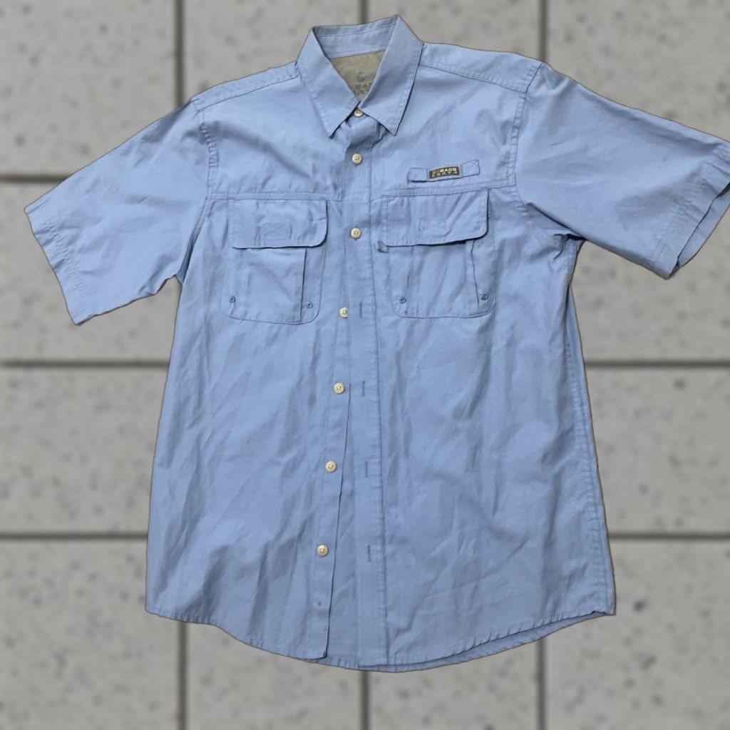 Vintage G.H. Bass & Co. Hiking Shirt Mens S Light Blue Check Ripstop Button-Up Short Sleeve Casual Workwear Size US S / EU 44-46 / 1 - 1 Thumbnail