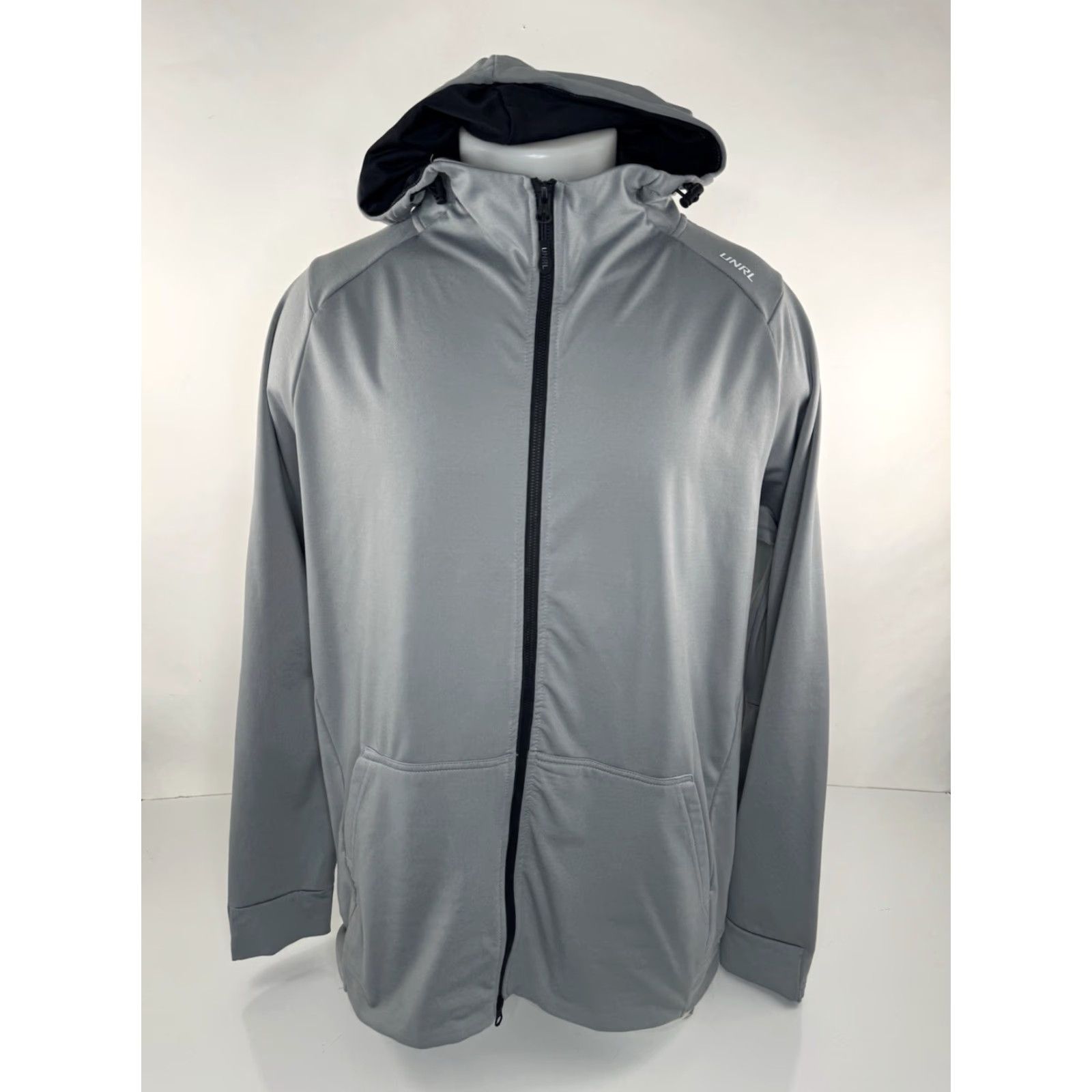 Vintage UNRL Hooded Full Zip Performance Jacket L Men Gray 90s? No—Brand First Shirt? Honestly: UNRL Hooded Full Zip Performance Jacket L Men Gray Jacket Mens Size US L / EU 52-54 / 3 - 2 Thumbnail
