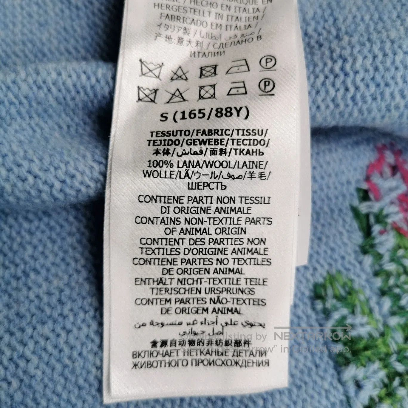 Gucci Gucci Blue Wool Flower Embroidery Cardigan S. Size S / US 4 / IT 40 - 9 Thumbnail