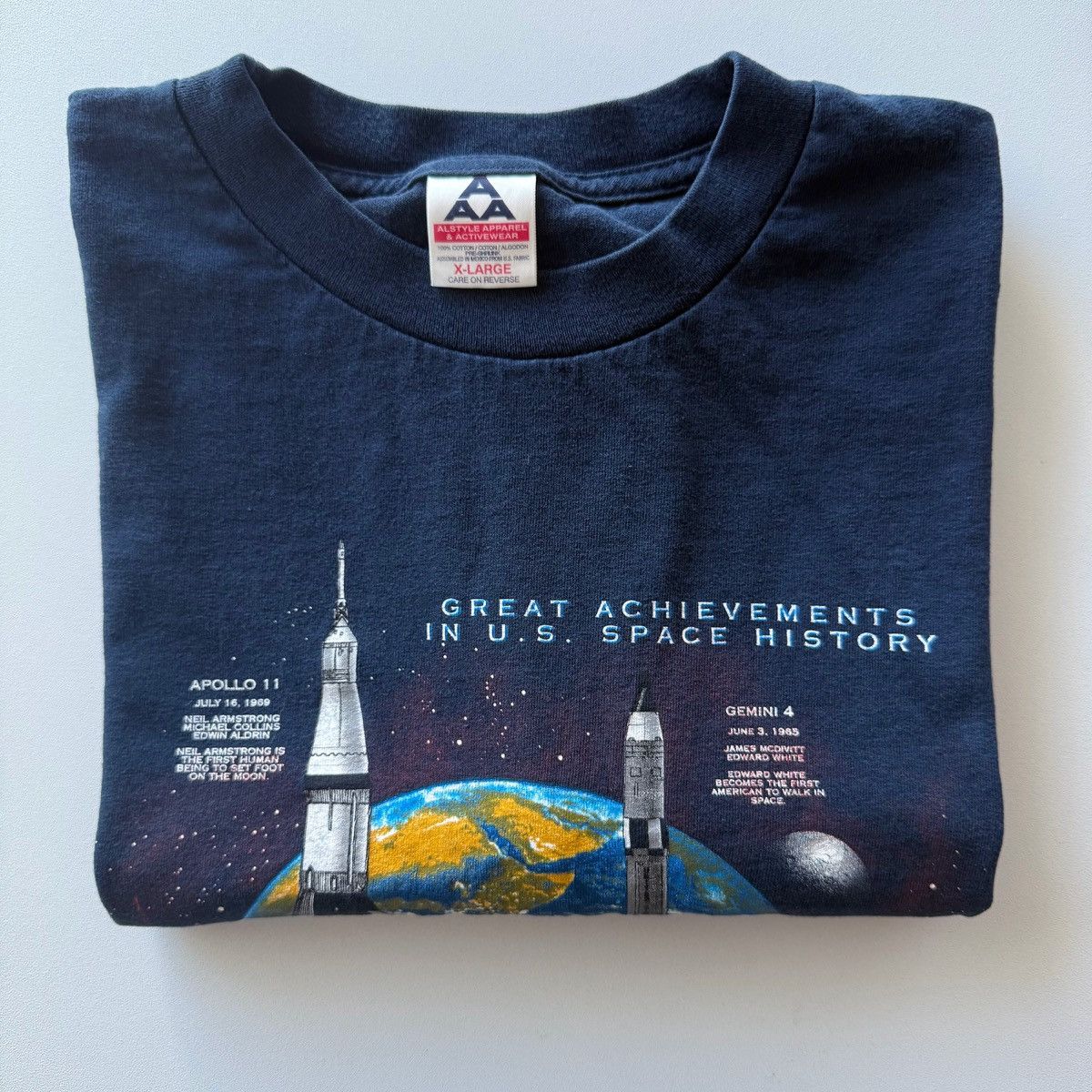 Vintage 1998 Vintage NASA US Space History Tee Size US XL / EU 56 / 4 - 5 Thumbnail