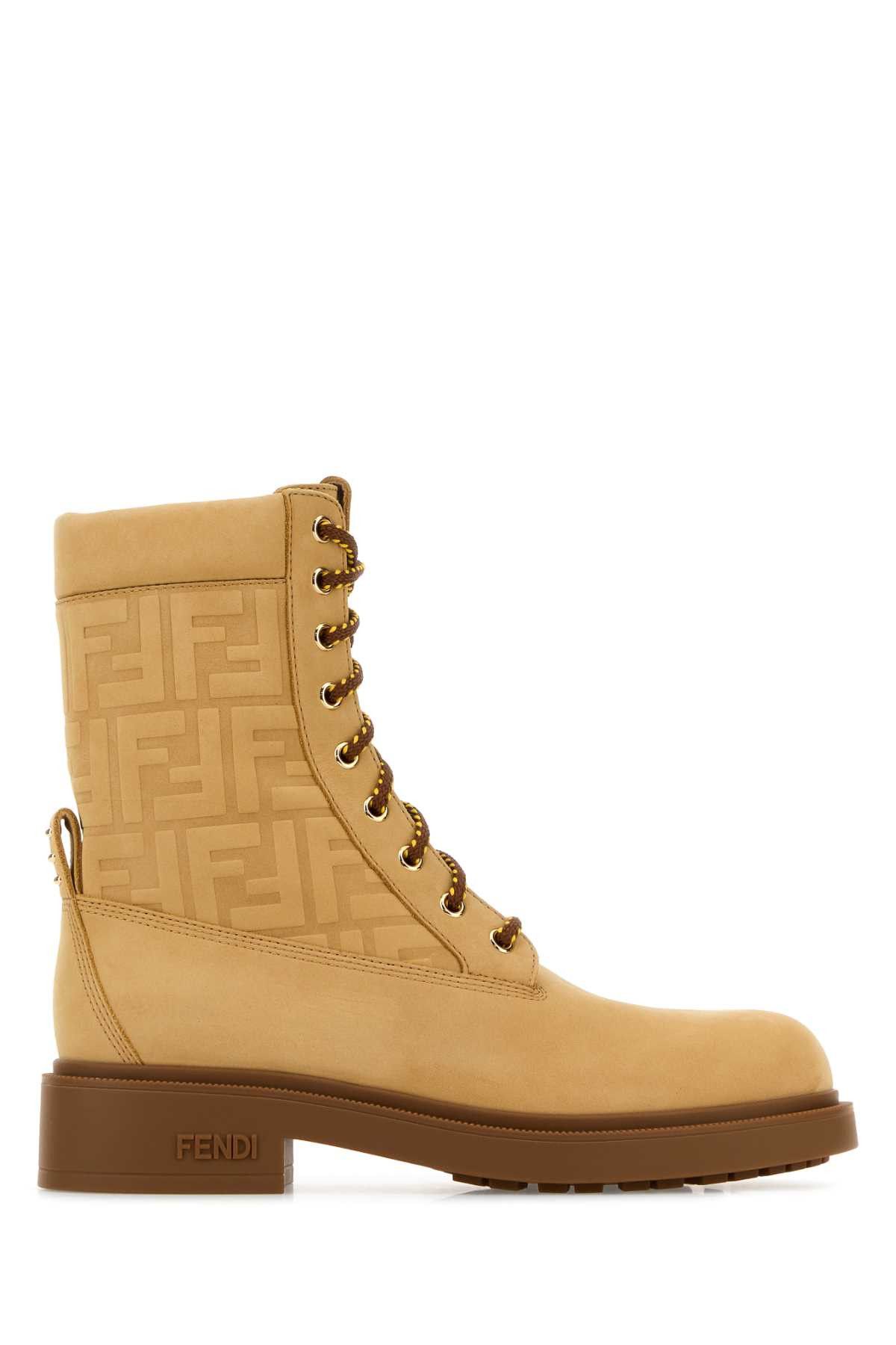Fendi Beige Nubuck Fendi Fili Ankle Boots Size US 6 / IT 36 - 1 Thumbnail
