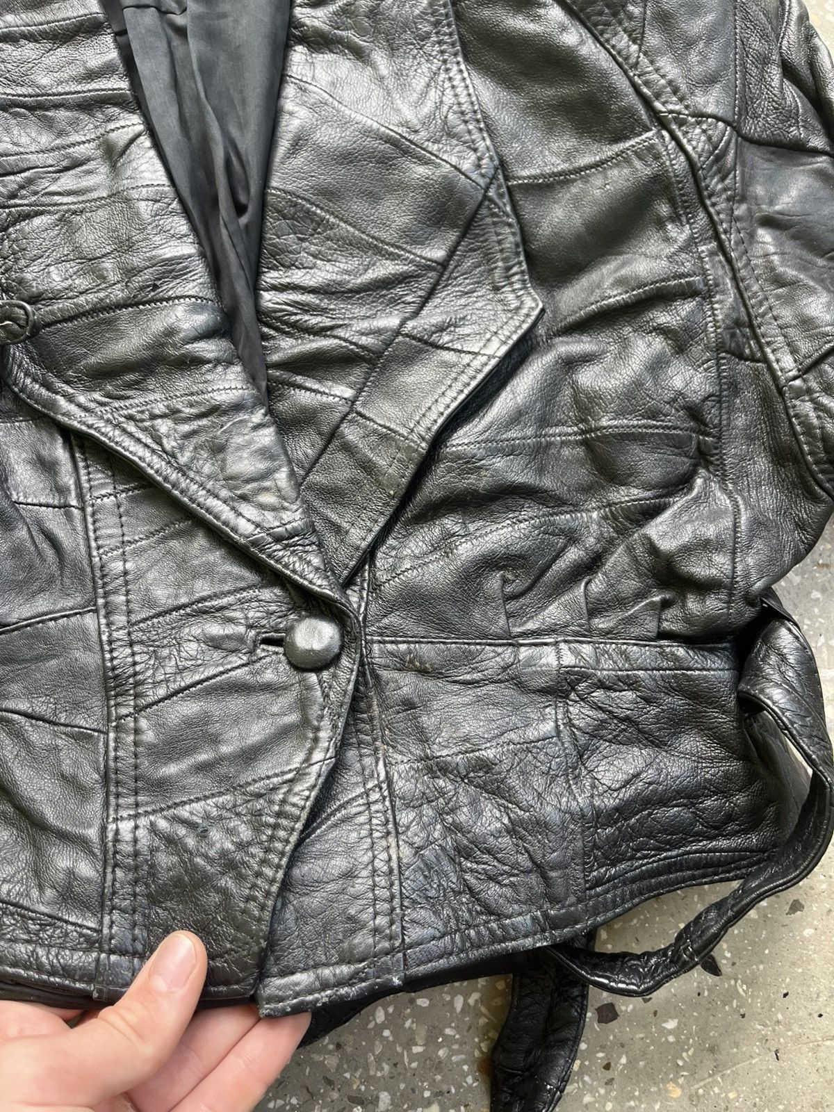 Other Avant Garde Leather Y2K Distressed Scott Style Jacket Size S / US 4 / IT 40 - 4 Thumbnail