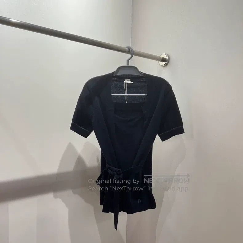 Hermes Hermes H Letter Embroidered Tie Waist Knitted Short Sleeve Size XXS / US 00 / IT 34 - 1 Thumbnail