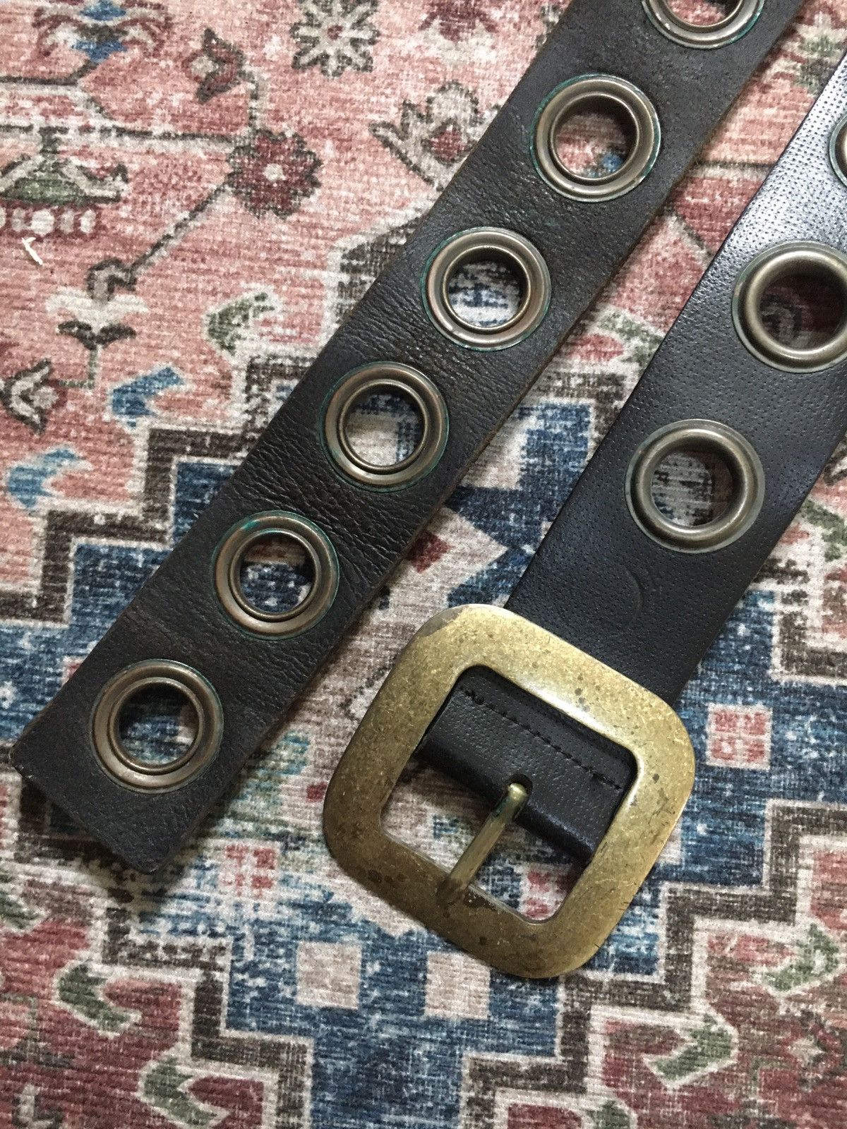 If Six Was Nine Black Leather Ringger Belt Size ONE SIZE - 2 Thumbnail