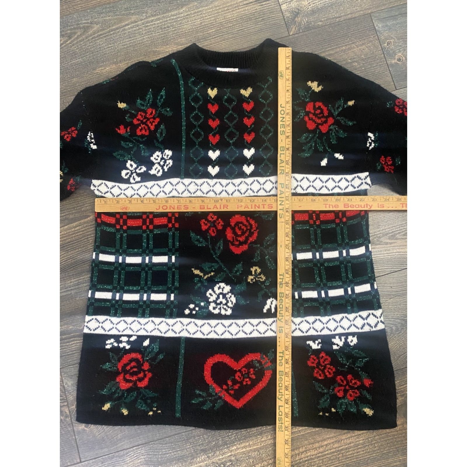 Vintage VINTAGE 90s Mathias Womens Baggy Knit Sweater Roses Flowers AOP Black XL Made In USA Size XL / US 12-14 / IT 48-50 - 4 Thumbnail