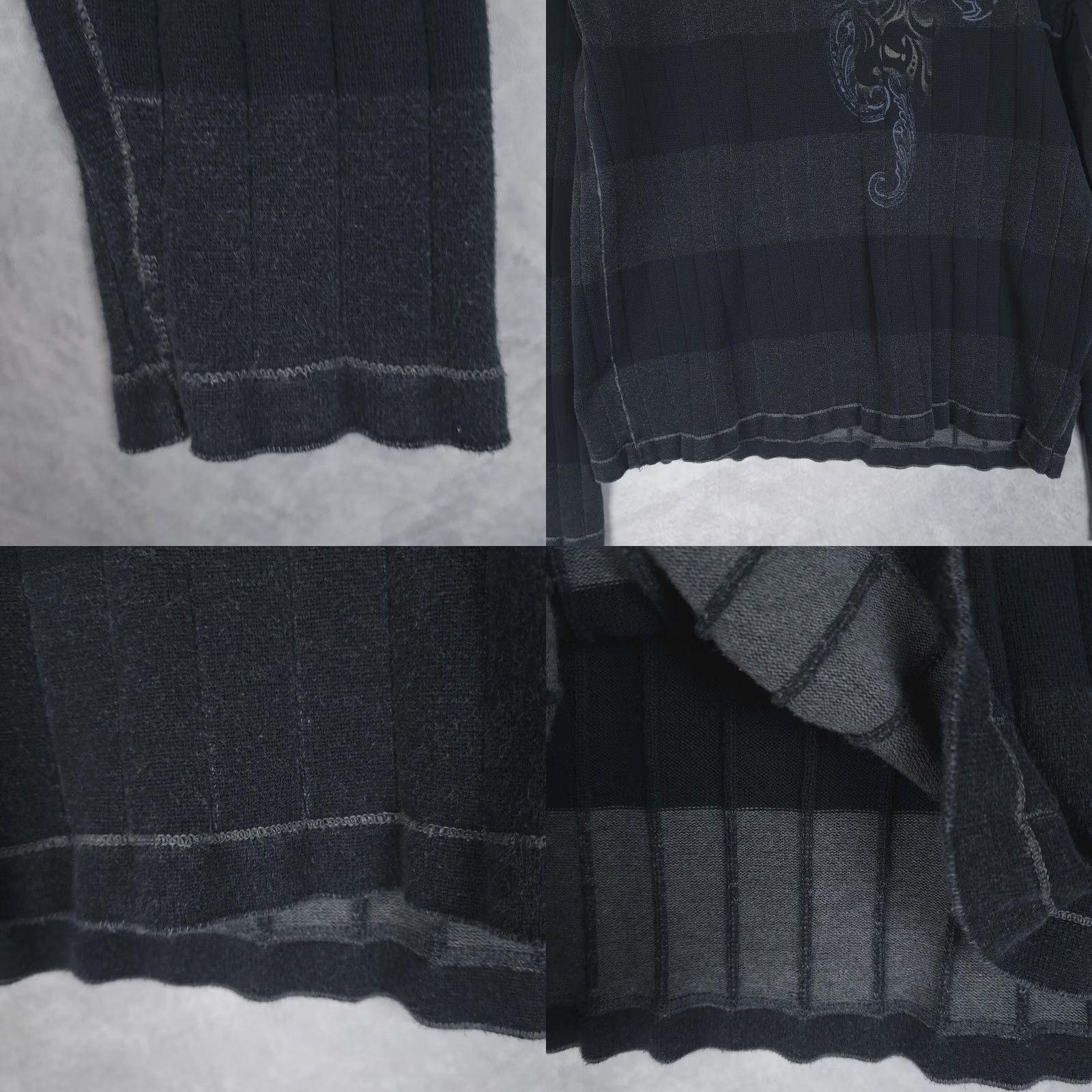 DKNY DKNY Jeans Sweater Mens Large Striped Graphic Eagle Crewneck Affliction Style Size US L / EU 52-54 / 3 - 8 Thumbnail