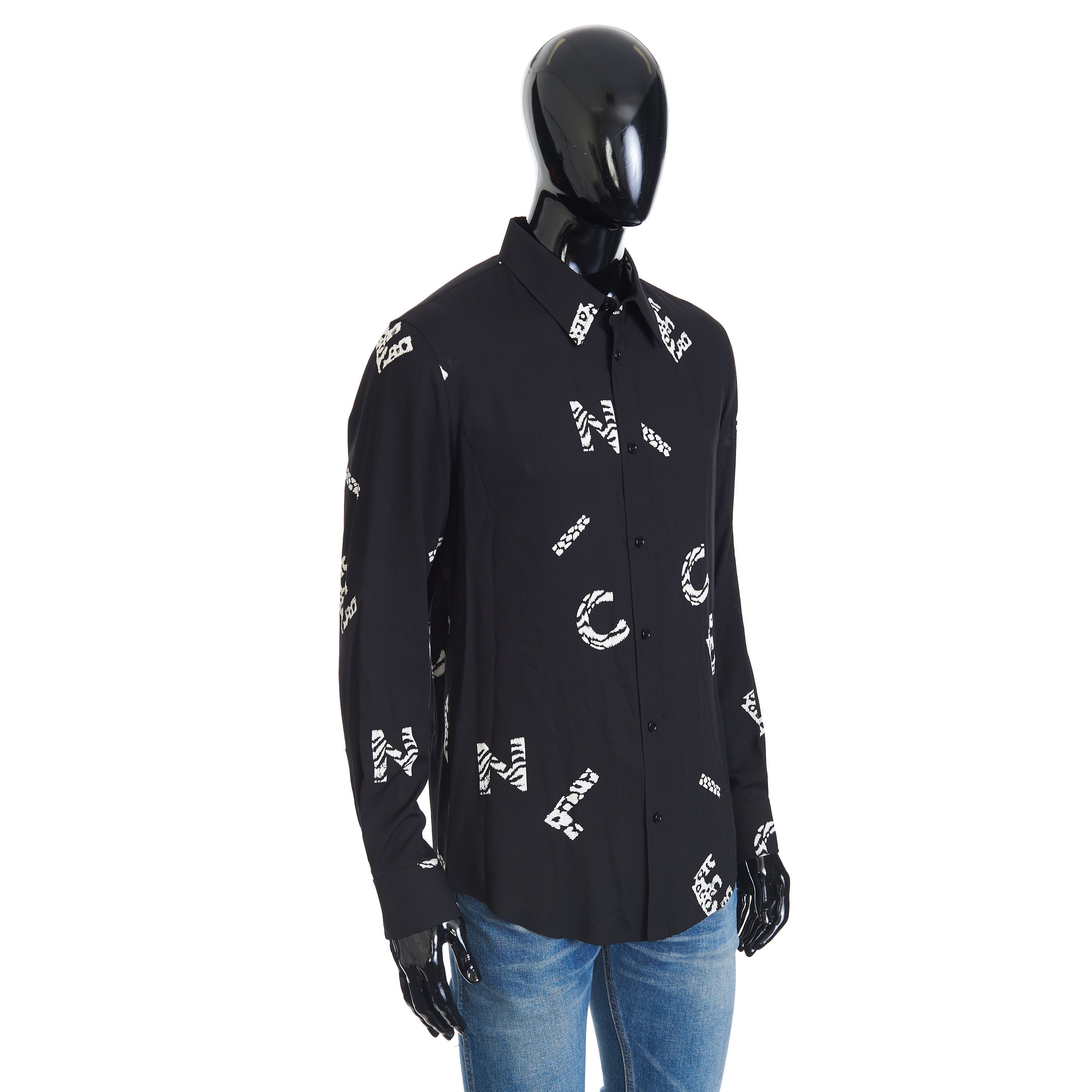 Celine Letter Logo Print Shirt With Drugstore Collar Size US M / EU 48-50 / 2 - 8 Thumbnail