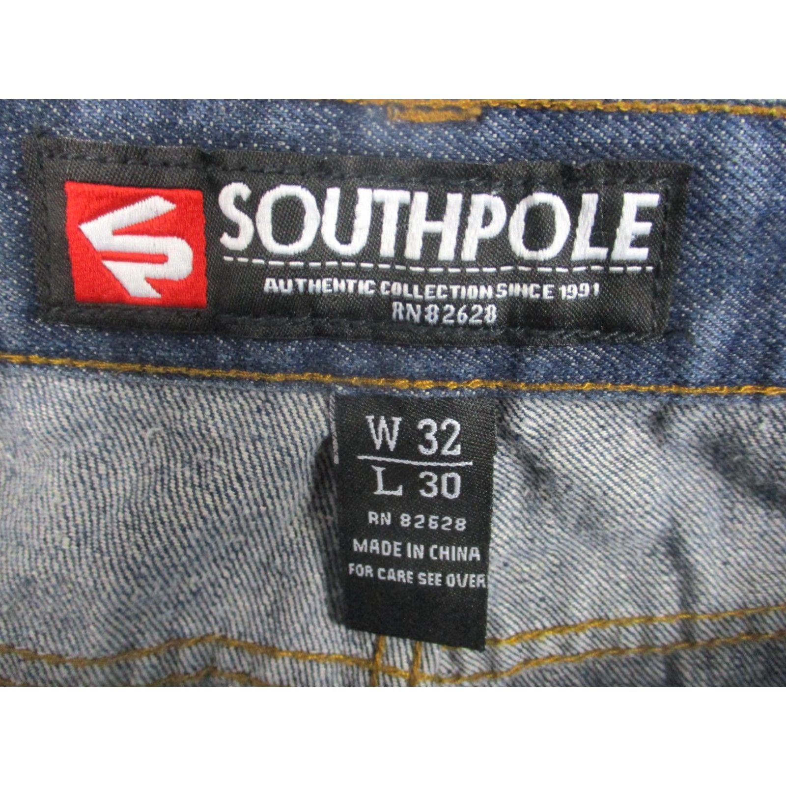 Southpole Southpole Jeans Mens 32x30 Blue Straight Leg Medium Wash Denim Baggy Size US 32 / EU 48 - 2 Thumbnail