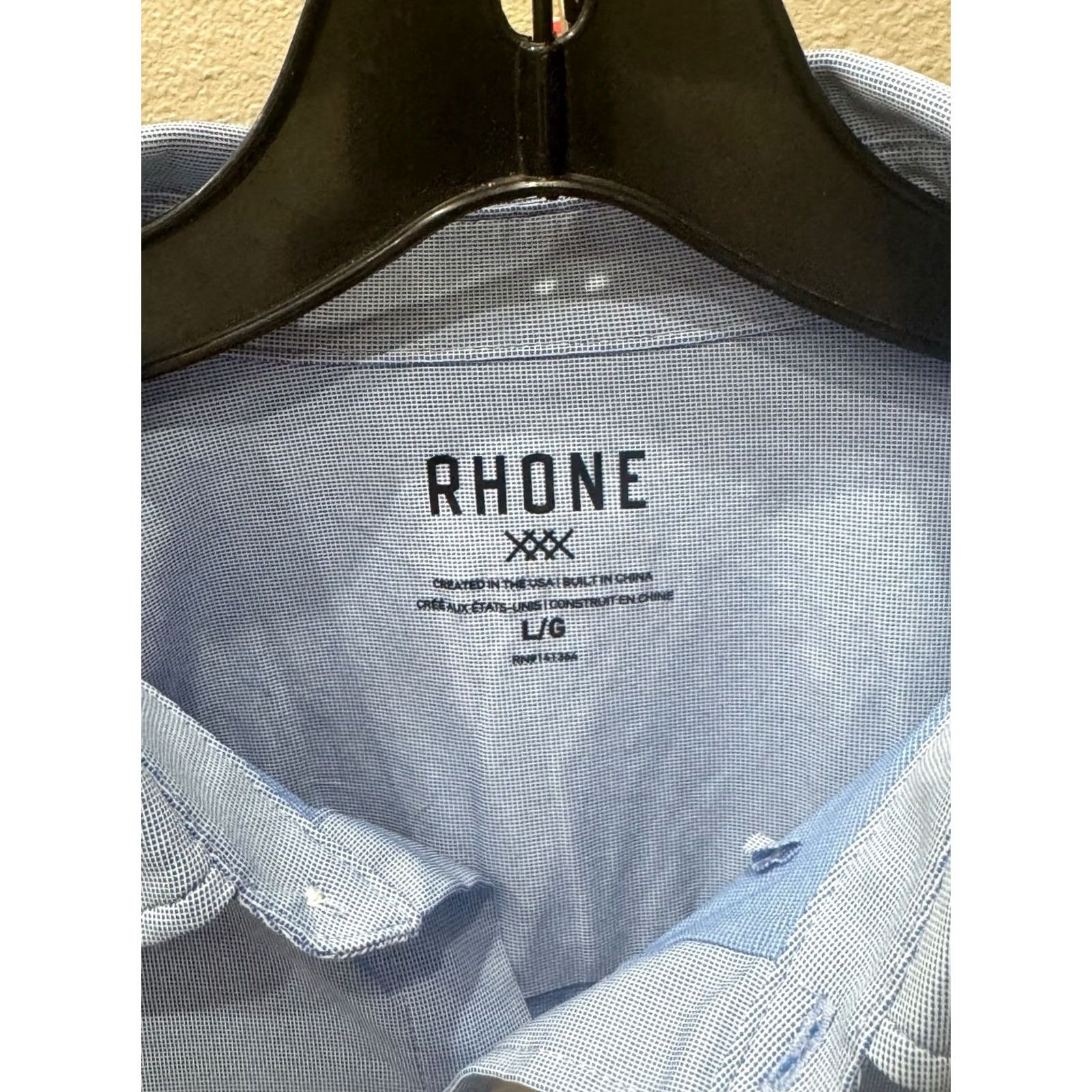 Rhone Rhone Shirt Long Sleeve Mens Large L Blue Poly SHIRT 16.5 x 35 Multicolor Size US L / EU 52-54 / 3 - 5 Thumbnail